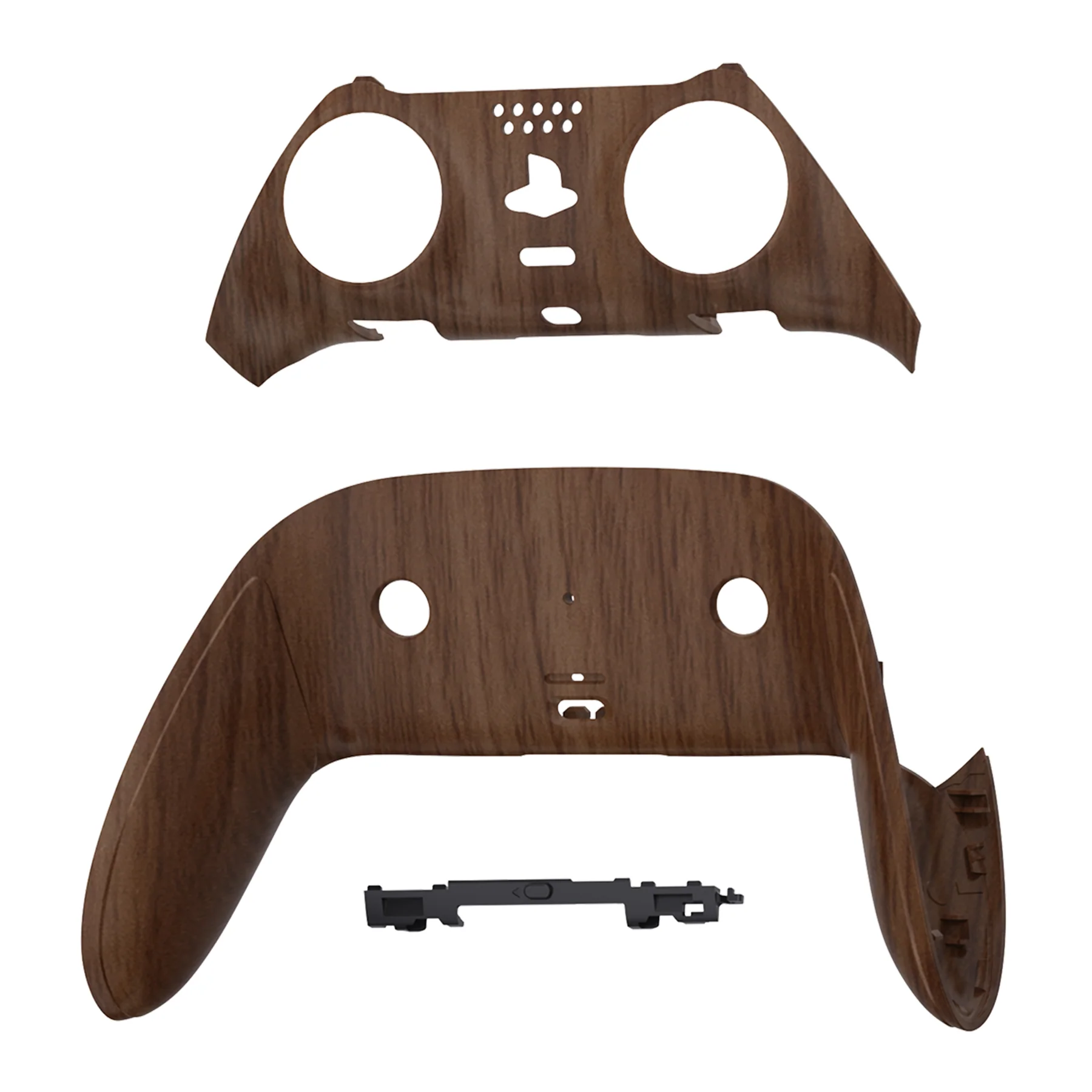 eXtremeRate Replacement Top Bottom Decorative Trim Shell Compatible with PS5 Edge Controller - Wood Grain - Image 8