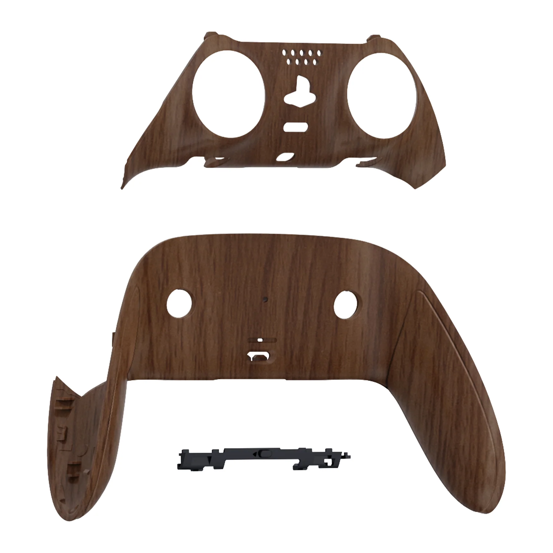 eXtremeRate Replacement Top Bottom Decorative Trim Shell Compatible with PS5 Edge Controller - Wood Grain - Image 9