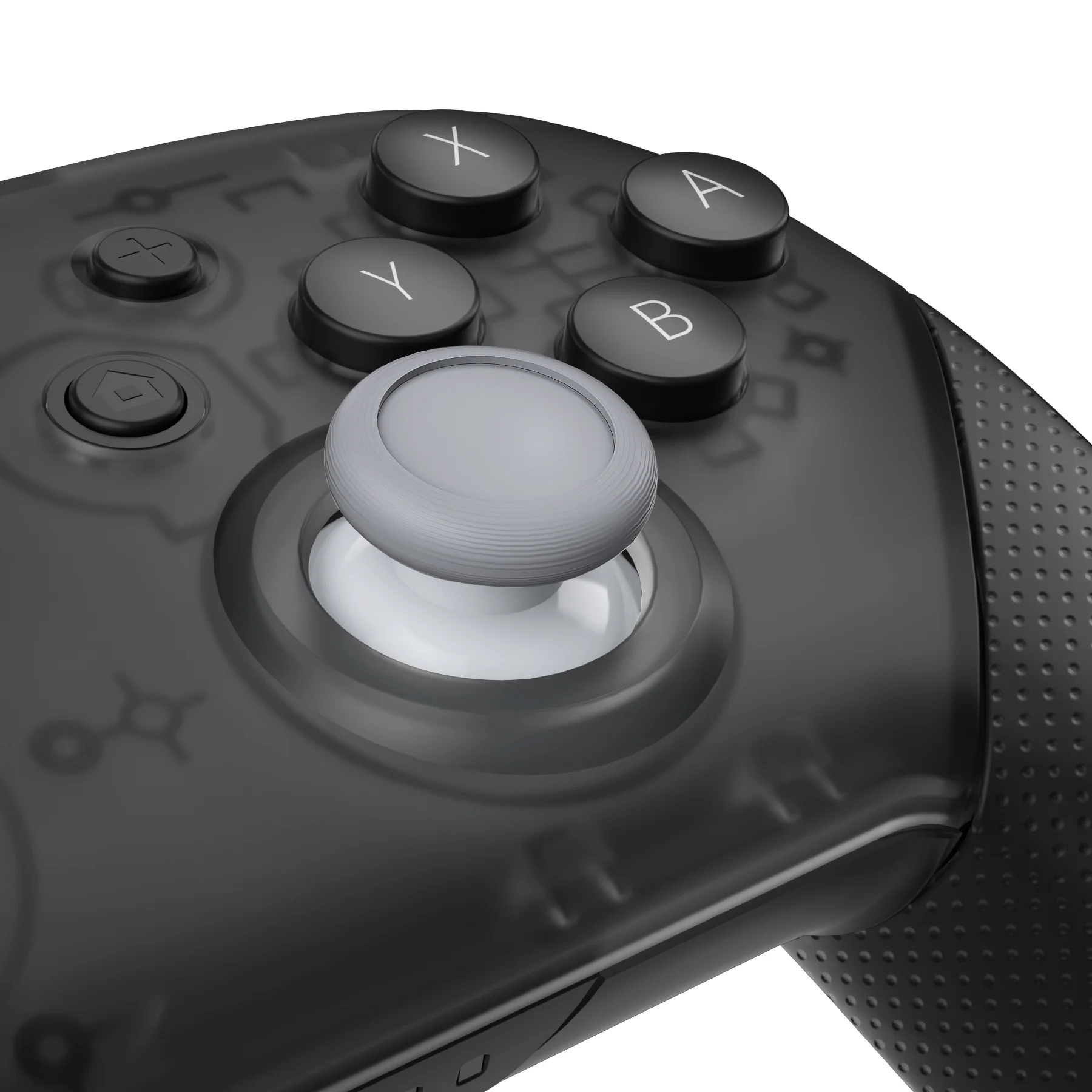 eXtremeRate Replacement Dual-color 3D Joystick Thumbsticks for Nintendo Switch Pro Controller - Robot White & New Hope Gray - Image 4