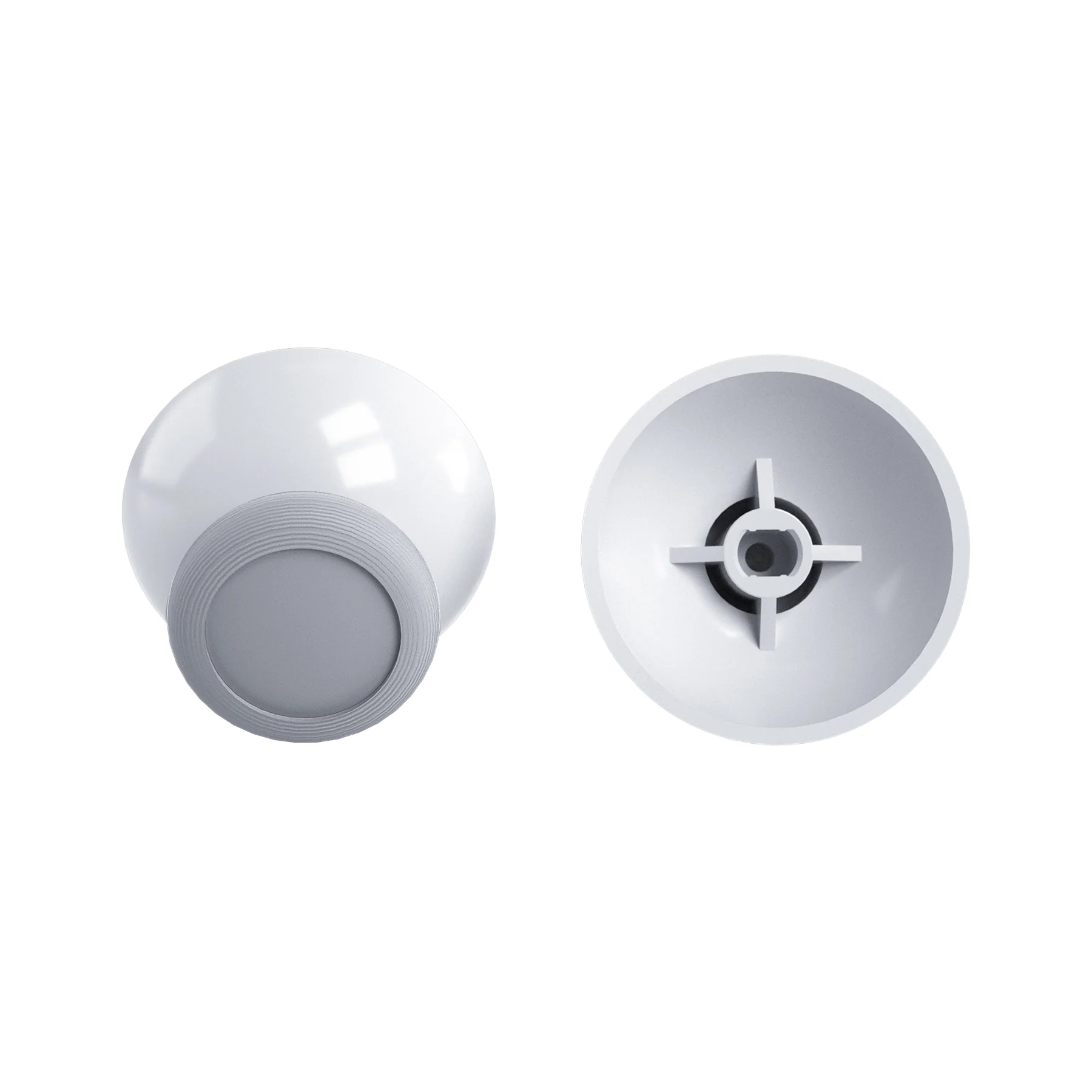 eXtremeRate Replacement Dual-color 3D Joystick Thumbsticks for Nintendo Switch Pro Controller - Robot White & New Hope Gray - Image 6