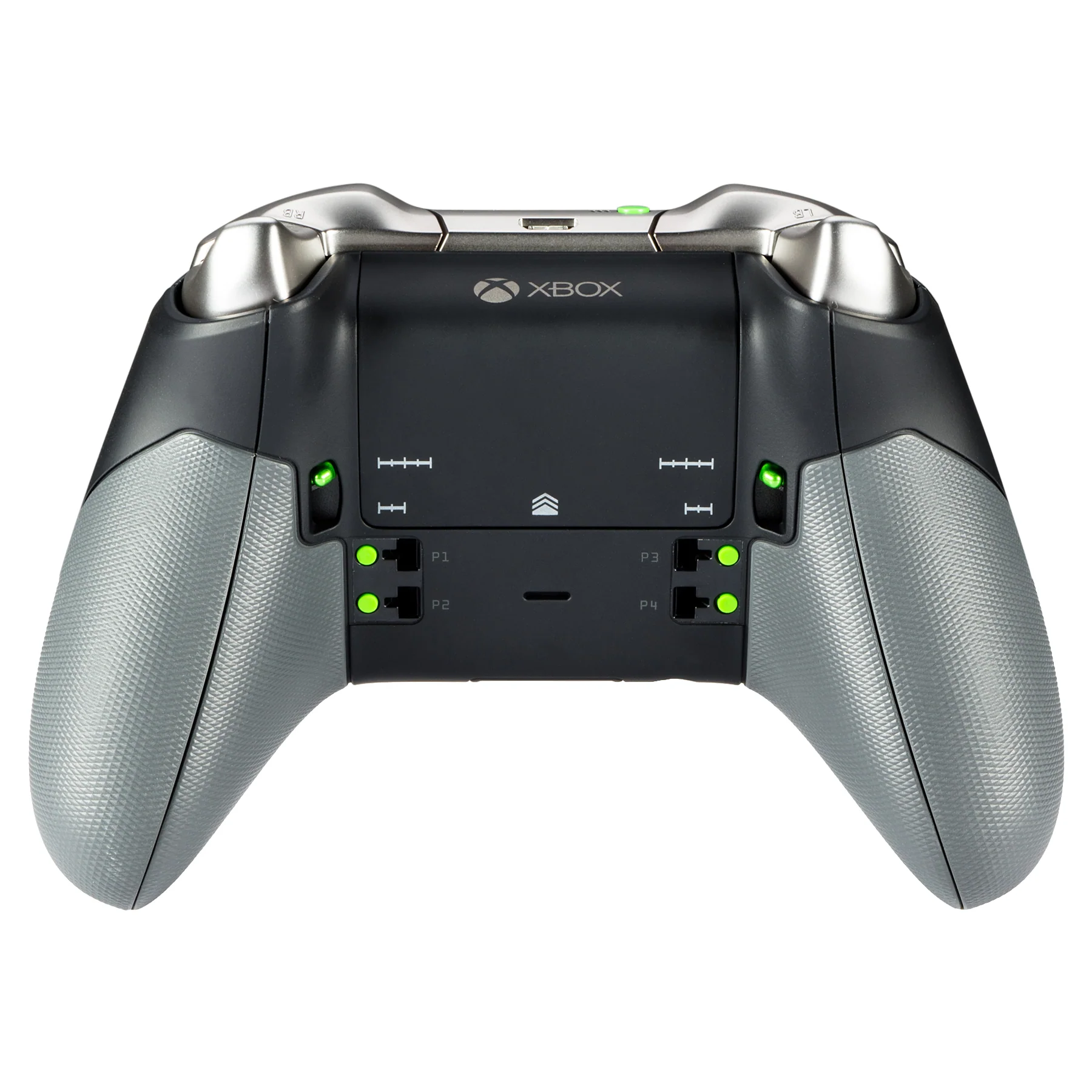 eXtremeRate Replacement Rubberized Rear Handle Grips Back Panels for Xbox One Elite Controller (Model 1698) - Gray - Image 2