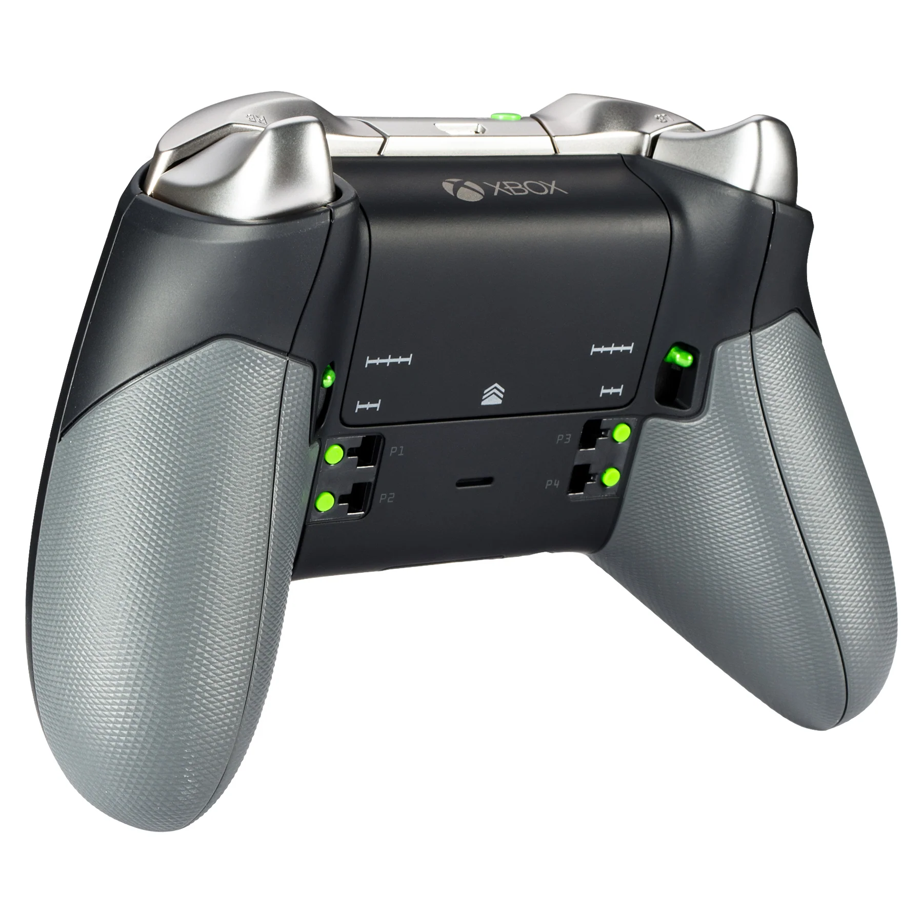 eXtremeRate Replacement Rubberized Rear Handle Grips Back Panels for Xbox One Elite Controller (Model 1698) - Gray - Image 4