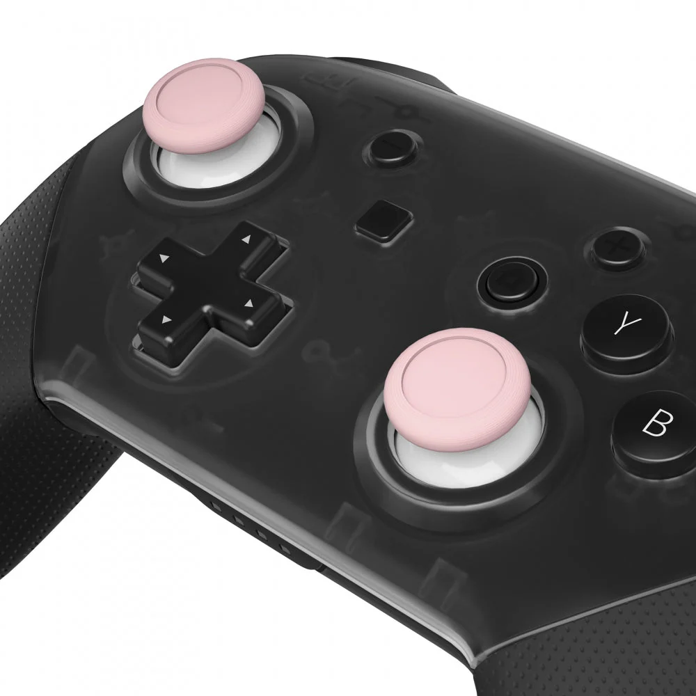 eXtremeRate Replacement Dual-color 3D Joystick Thumbsticks for Nintendo Switch Pro Controller - Cherry Blossoms Pink & White - Image 2