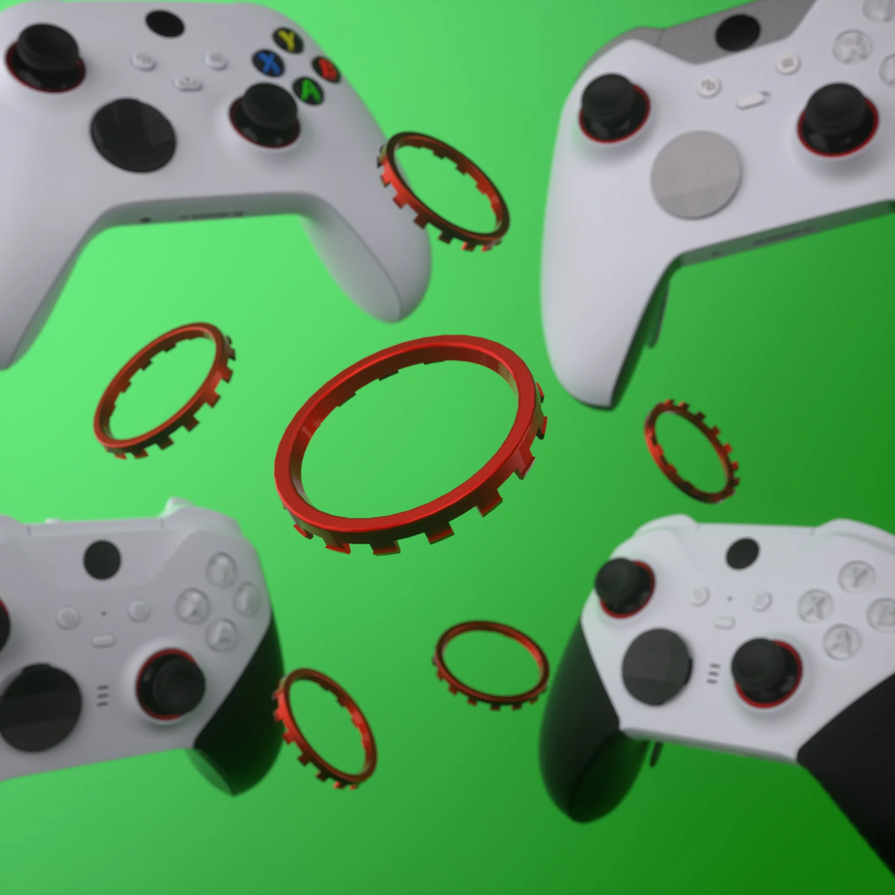 eXtremeRate Custom Accent Rings for Xbox Elite Series 2 Core & for Elite Series 2 & for Xbox One Elite Controller, Compatible with eXtremeRate ASR Version Shell for Xbox Series X/S Controller - Scarlet Red - Image 9