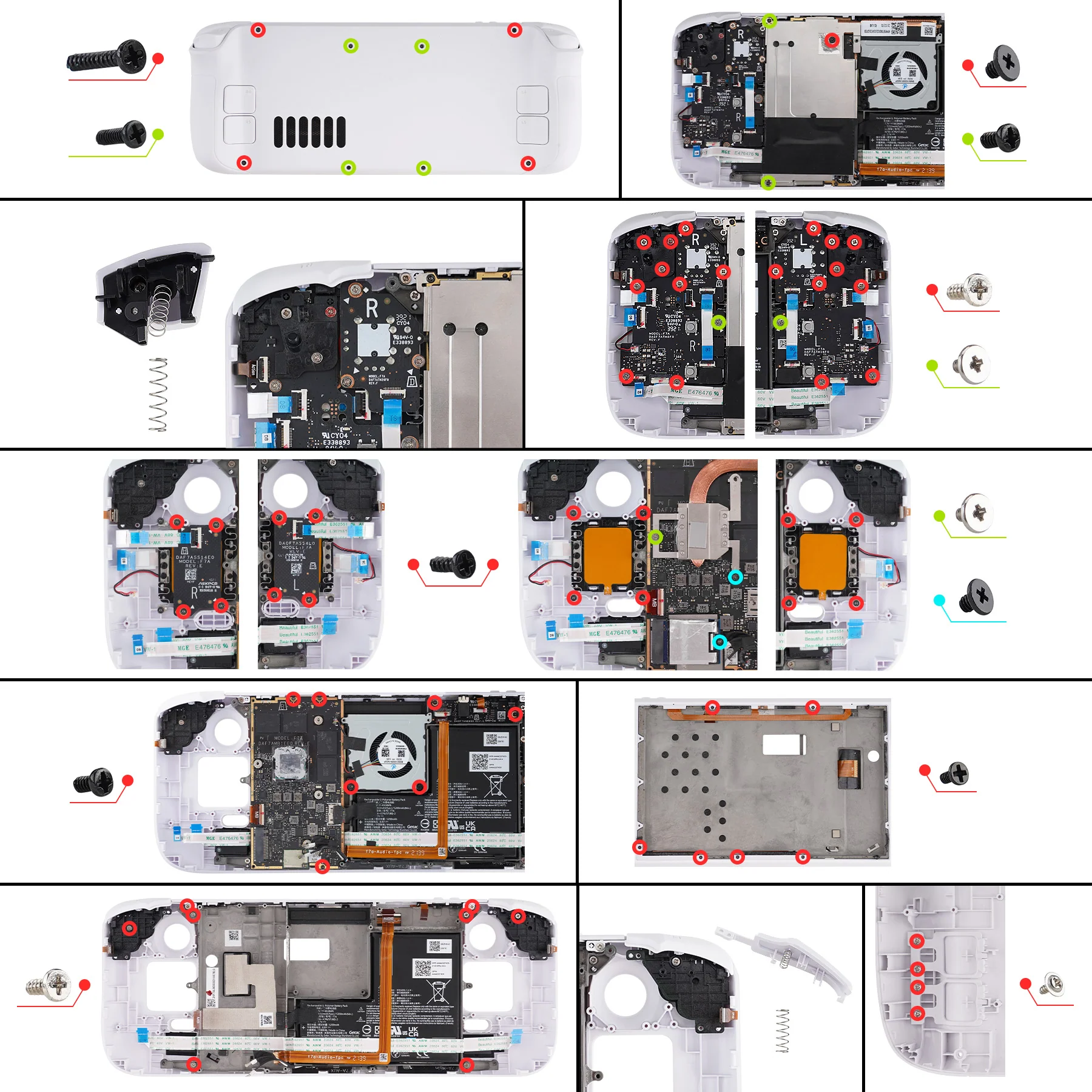 eXtremeRate Custom Full Set Shell with Buttons for Steam Deck LCD - Scarlet Red - Image 11