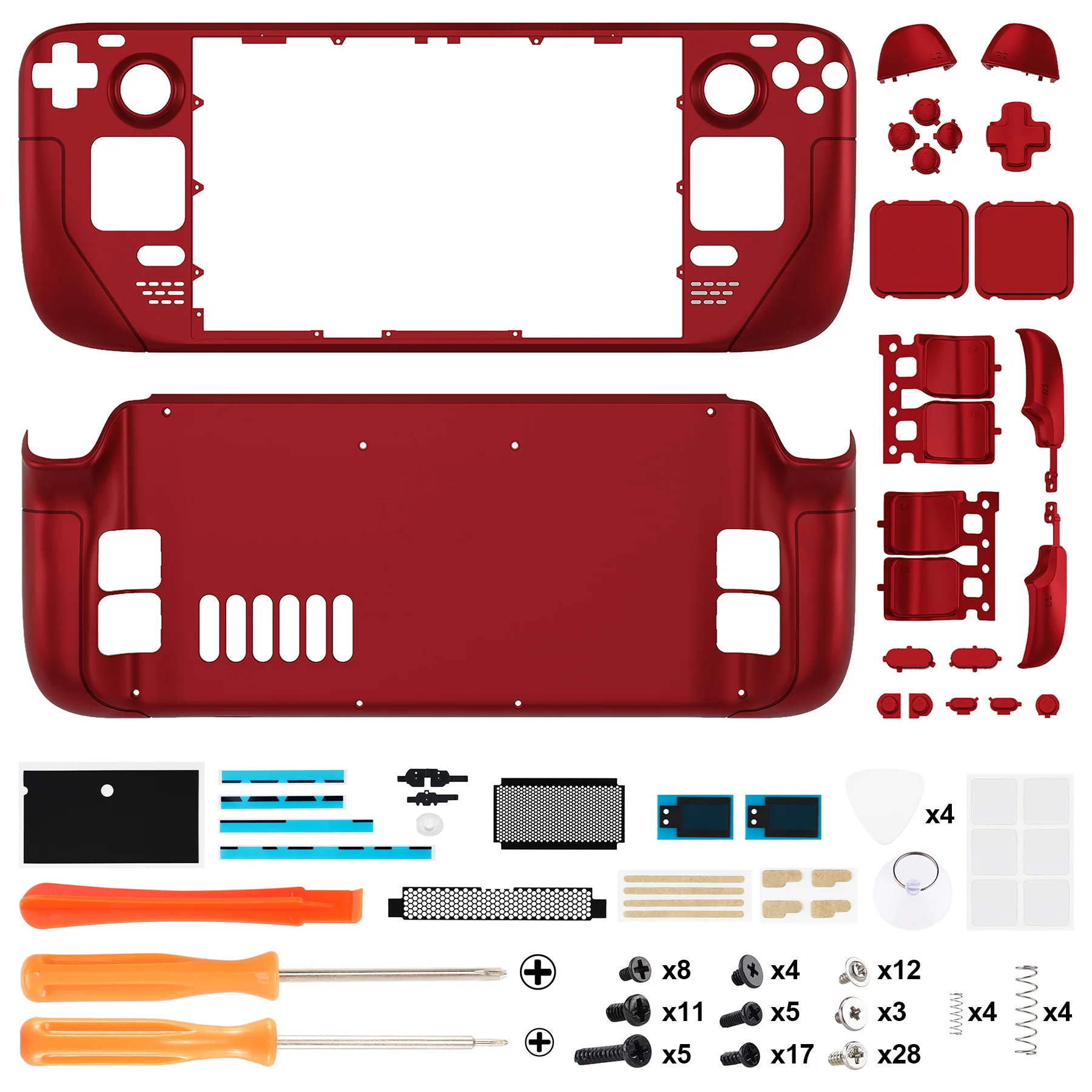 eXtremeRate Custom Full Set Shell with Buttons for Steam Deck LCD - Scarlet Red - Image 4
