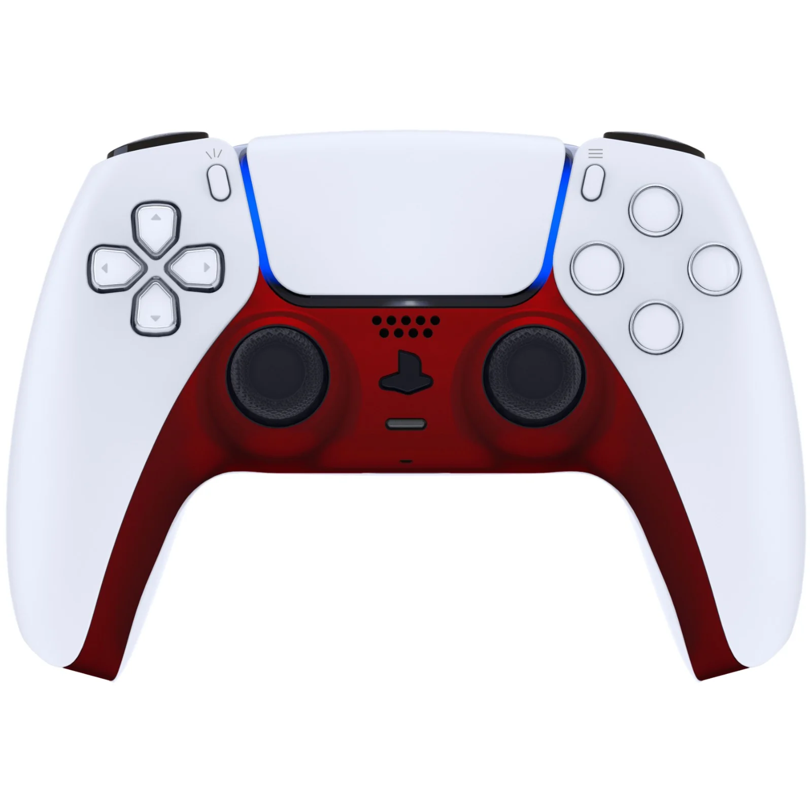 eXtremeRate Replacement Decorative Trim Shell with Accent Rings Compatible with PS5 Controller BDM-010/020/030/040/050 - Scarlet Red - Image 2