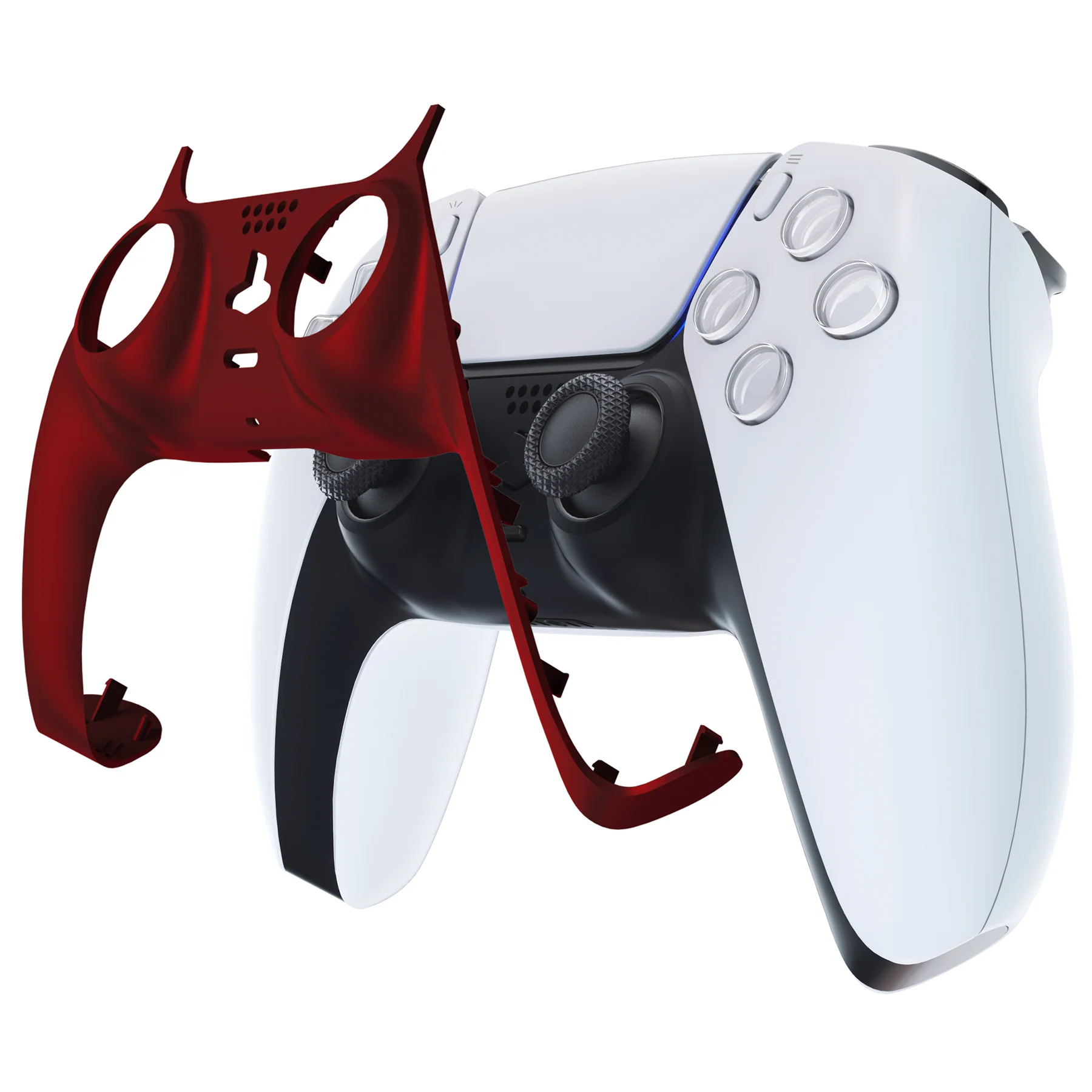 eXtremeRate Replacement Decorative Trim Shell with Accent Rings Compatible with PS5 Controller BDM-010/020/030/040/050 - Scarlet Red - Image 7