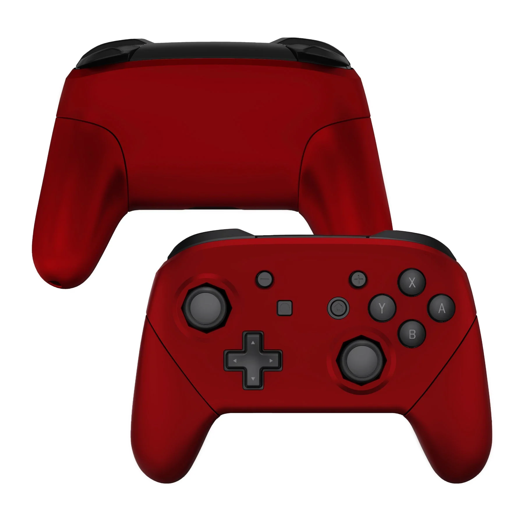 eXtremeRate Octagonal Gated Sticks Design Replacement Full Set Shell Faceplate Backplate Handles for Nintendo Switch Pro - Scarlet Red - Image 4