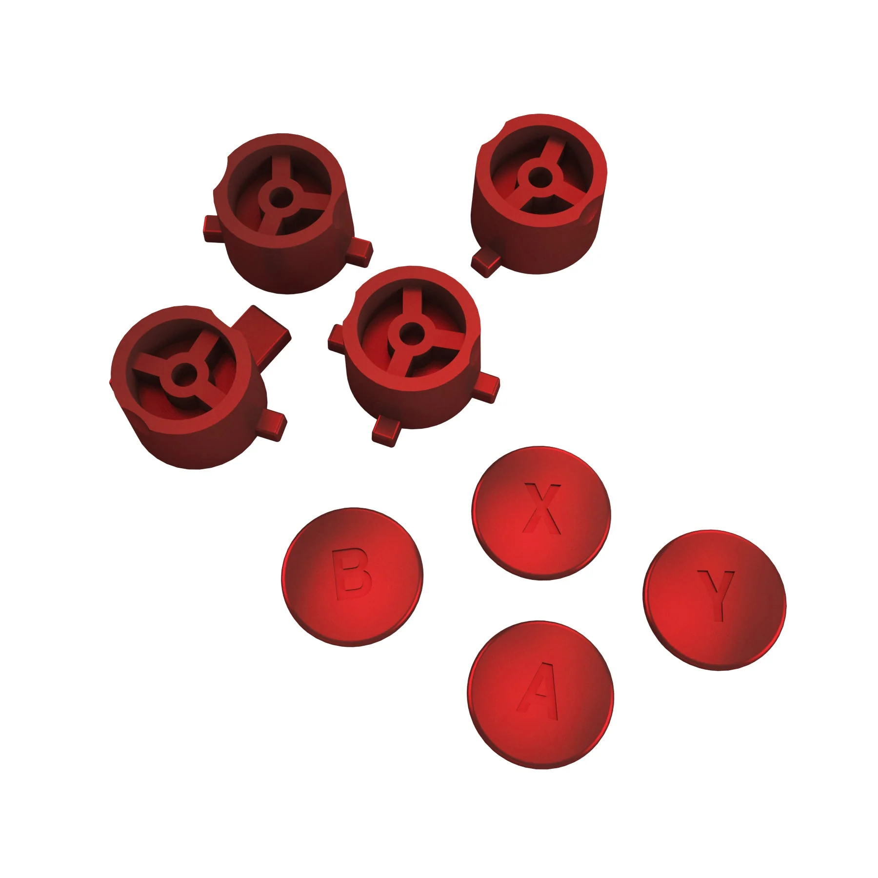 eXtremeRate Replacement Interchangeable ABXY Buttons for Nintendo Switch Pro Controller - Scarlet Red - Image 5