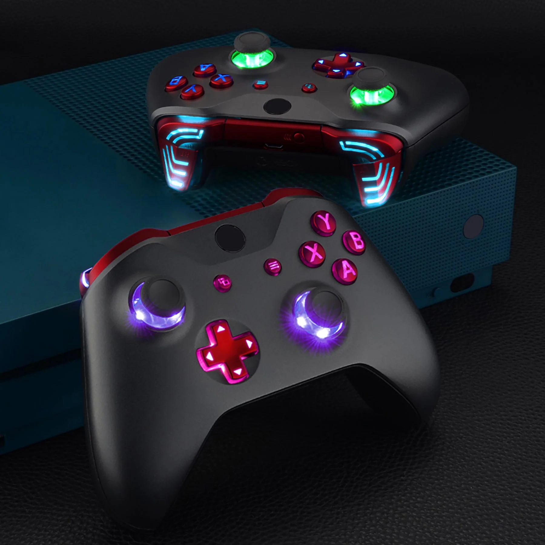 eXtremeRate Multi-Colors Luminated Buttons DTFS (DTF 2.0) LED Kit for Xbox One X & S Controller - Scarlet Red - Image 10