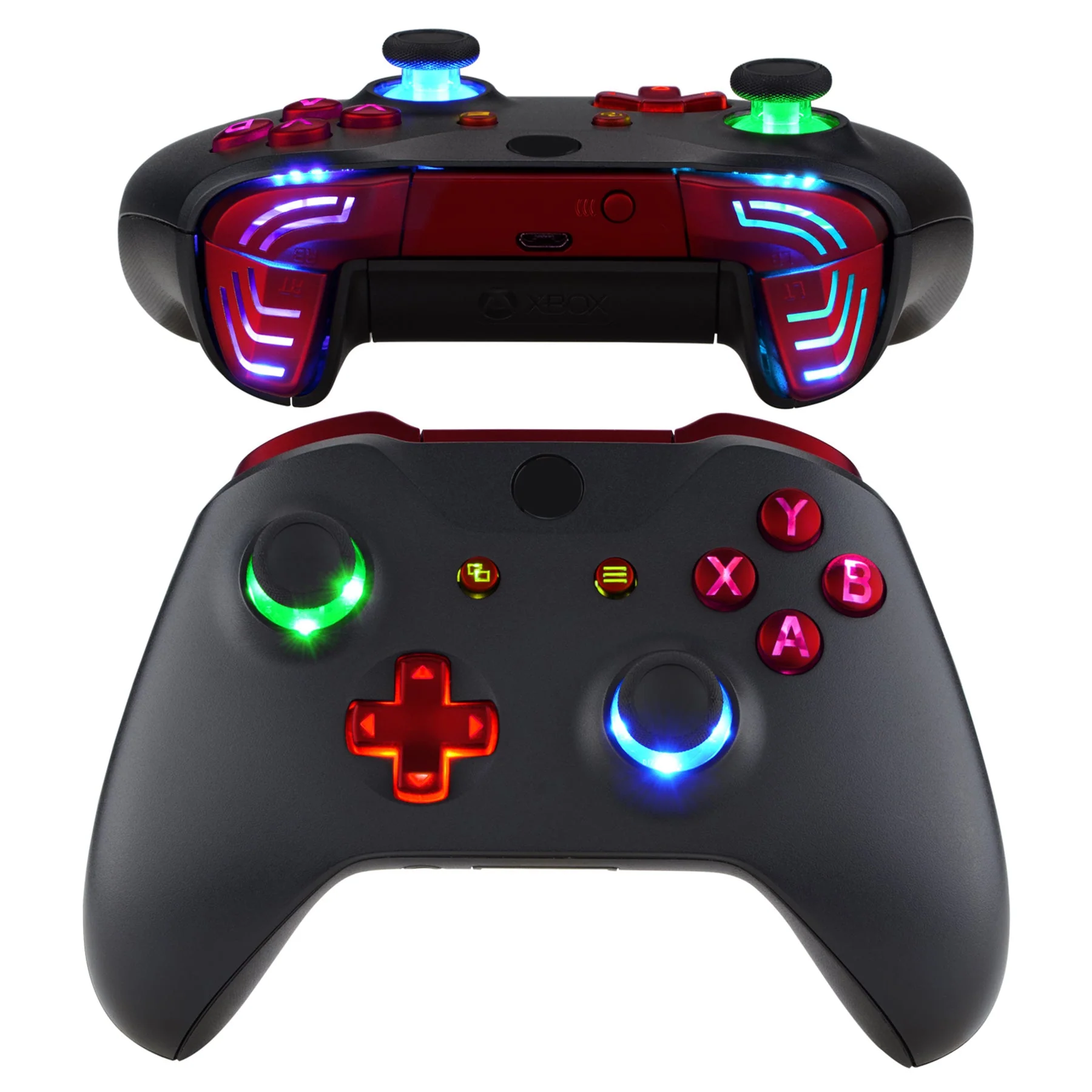 eXtremeRate Multi-Colors Luminated Buttons DTFS (DTF 2.0) LED Kit for Xbox One X & S Controller - Scarlet Red - Image 2
