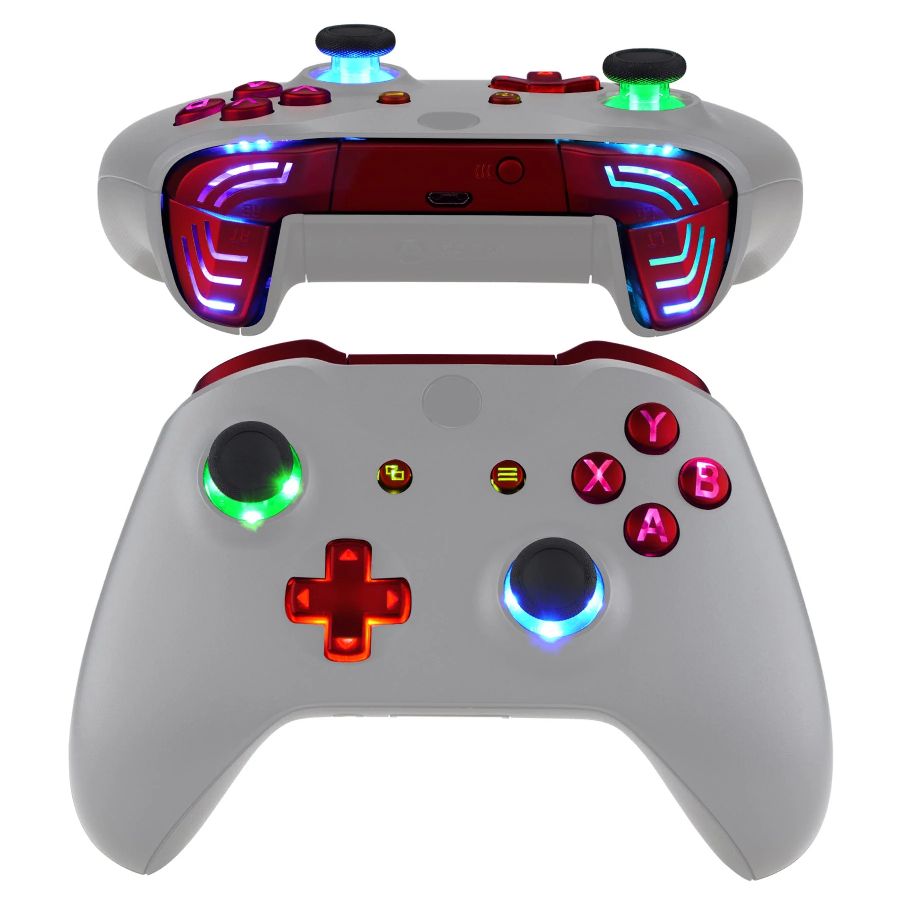 eXtremeRate Multi-Colors Luminated Buttons DTFS (DTF 2.0) LED Kit for Xbox One X & S Controller - Scarlet Red - Image 3