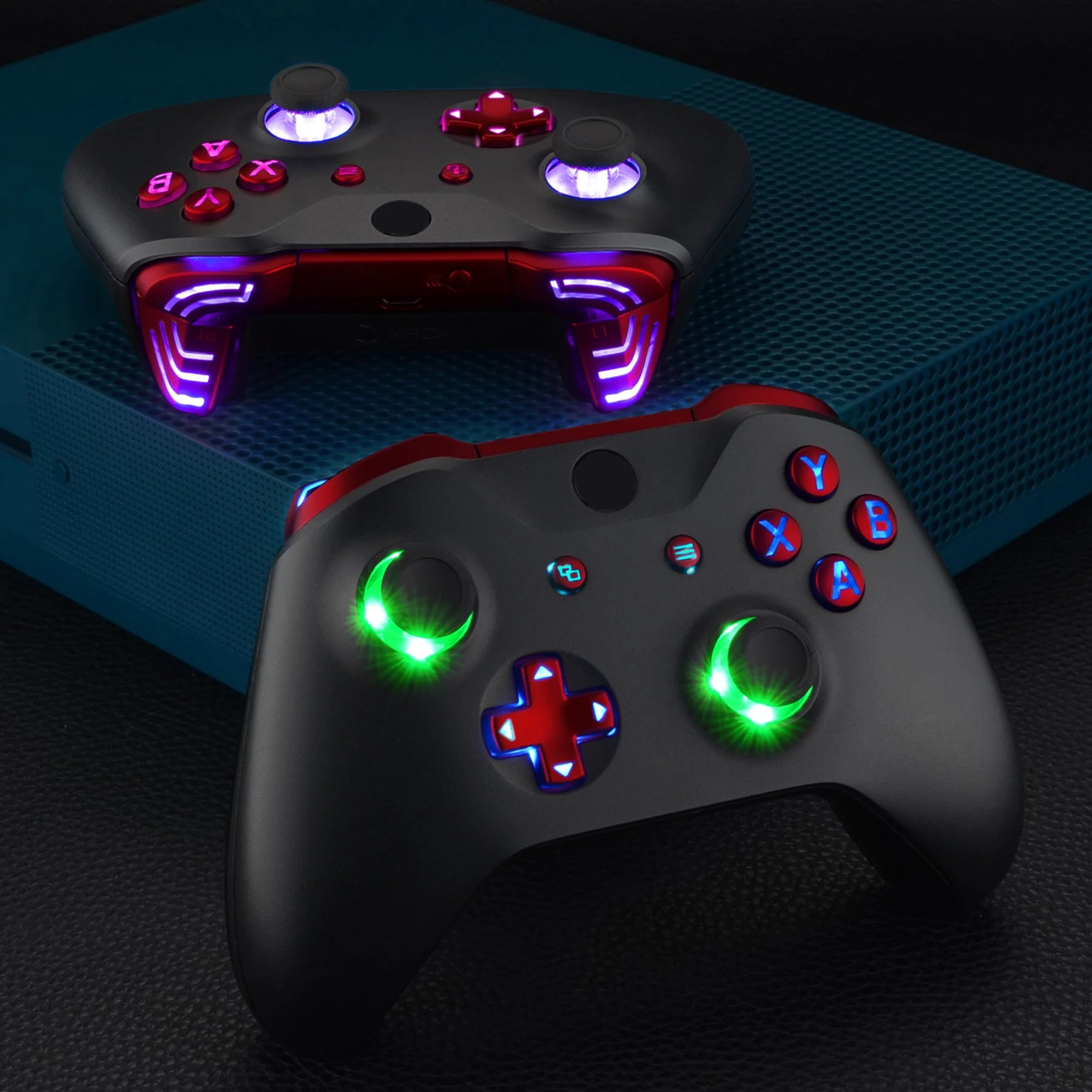 eXtremeRate Multi-Colors Luminated Buttons DTFS (DTF 2.0) LED Kit for Xbox One X & S Controller - Scarlet Red - Image 9