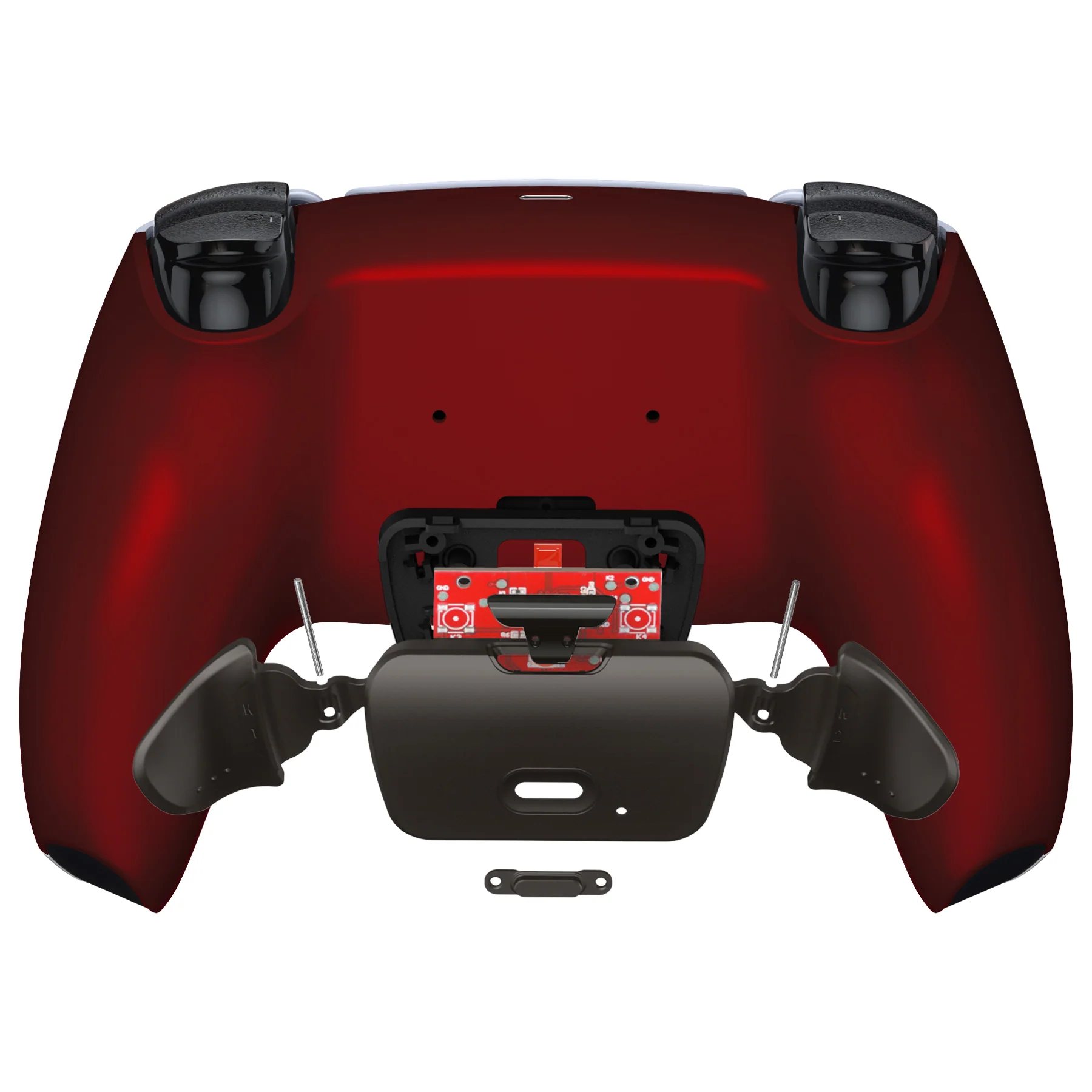 eXtremeRate Black Real Metal Buttons (RMB) Version RISE Remap Kit for PS5 Controller BDM-030/040/050 - Scarlet Red - Image 6