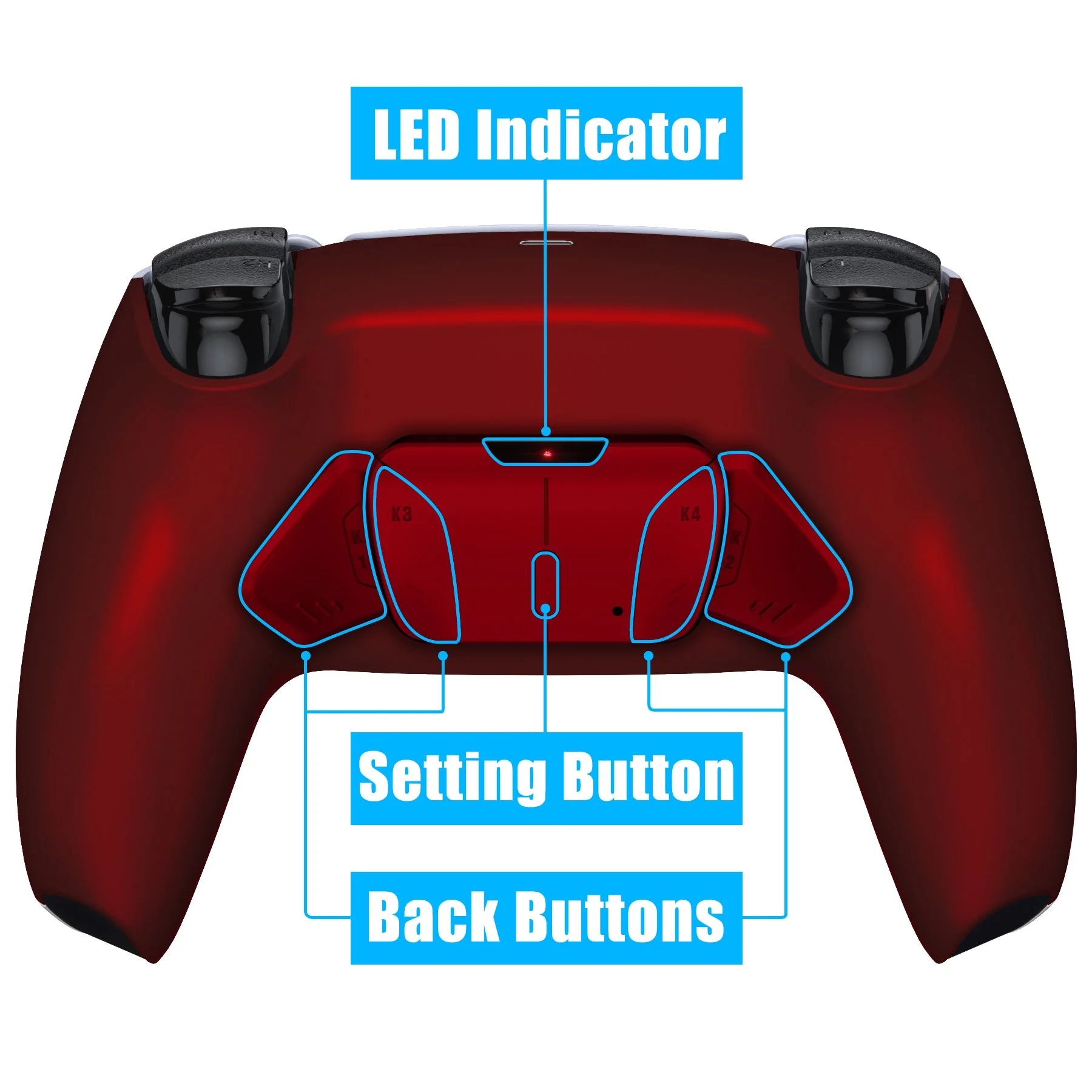 eXtremeRate Remappable RISE4 Remap Kit for PS5 Controller BDM-010/020 - Scarlet Red - Image 4