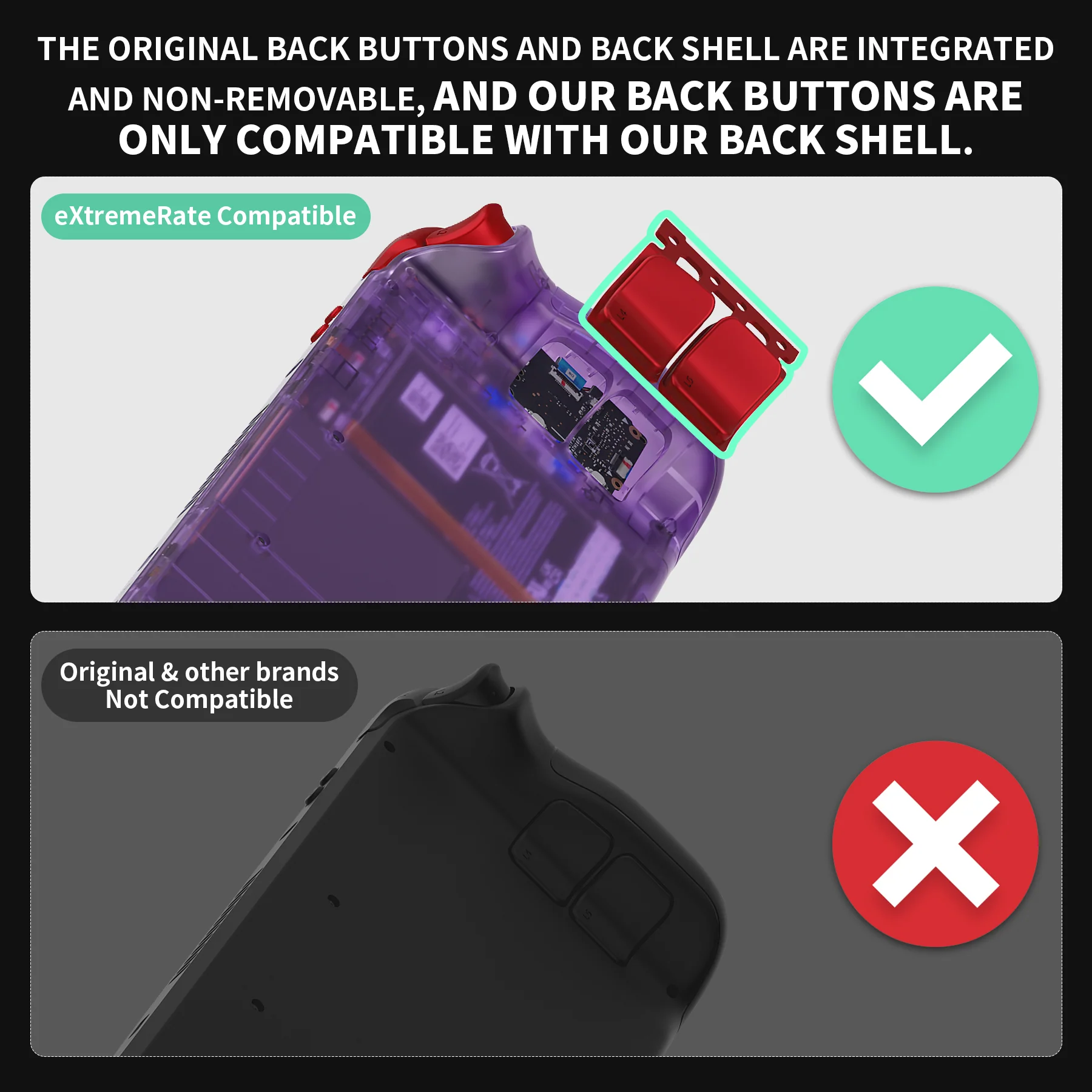 eXtremeRate Replacement Full Set Buttons for Steam Deck LCD - Scarlet Red - Image 4
