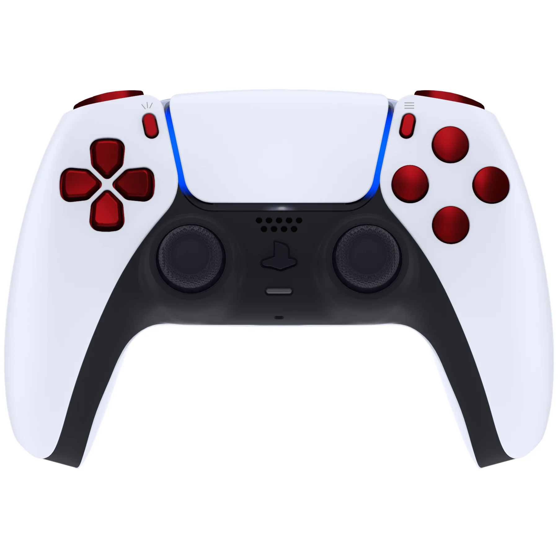 eXtremeRate Replacement Full Set Buttons Compatible with PS5 Controller BDM-030/040/050/060 - Scarlet Red - Image 4