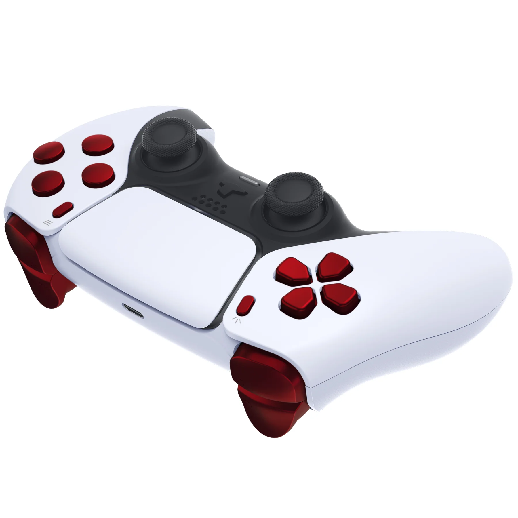 eXtremeRate Replacement Full Set Buttons Compatible with PS5 Controller BDM-030/040/050/060 - Scarlet Red - Image 7