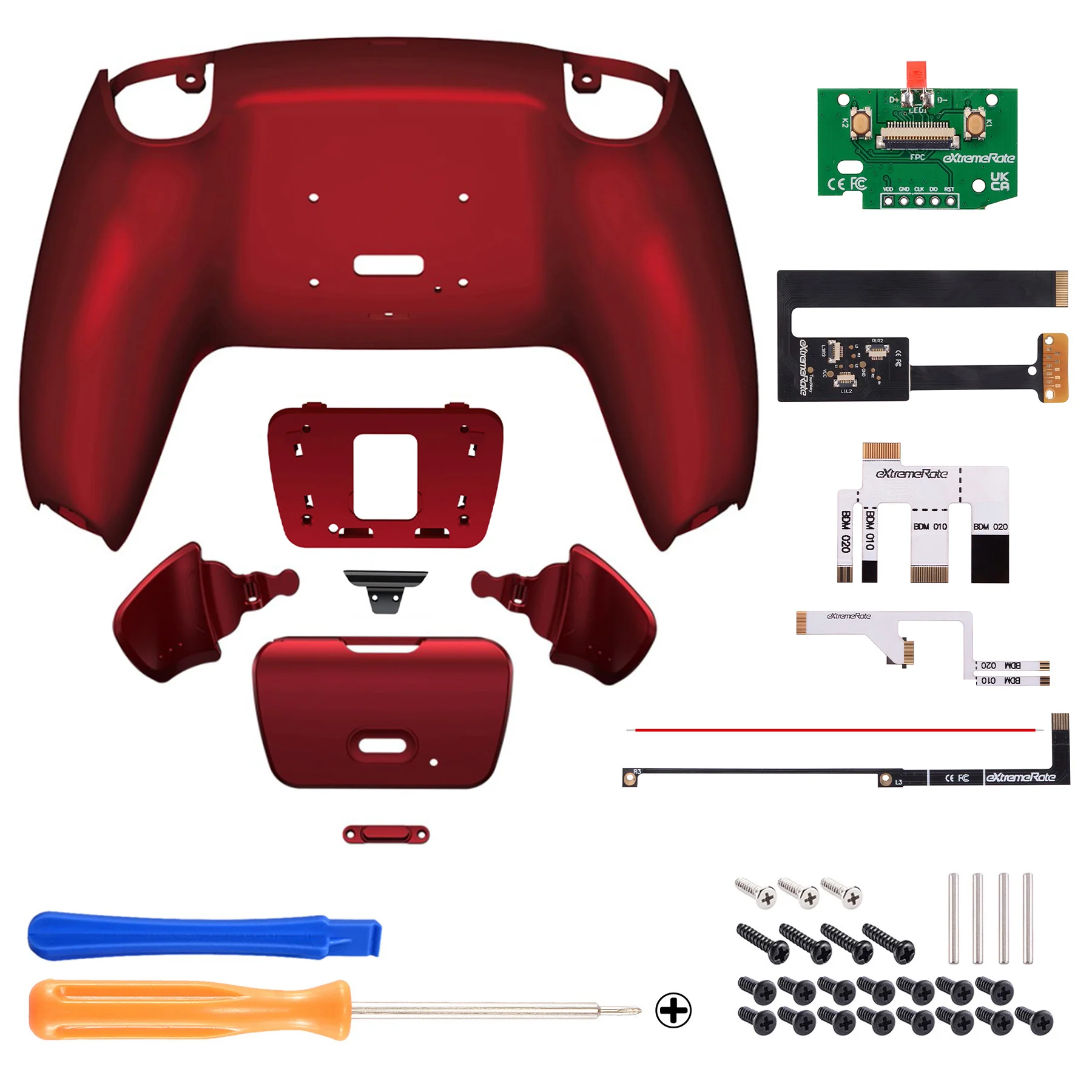 eXtremeRate Remappable Rise 2.0 Remap Kit for PS5 Controller BDM-010 & BDM-020 - Scarlet Red - Image 2