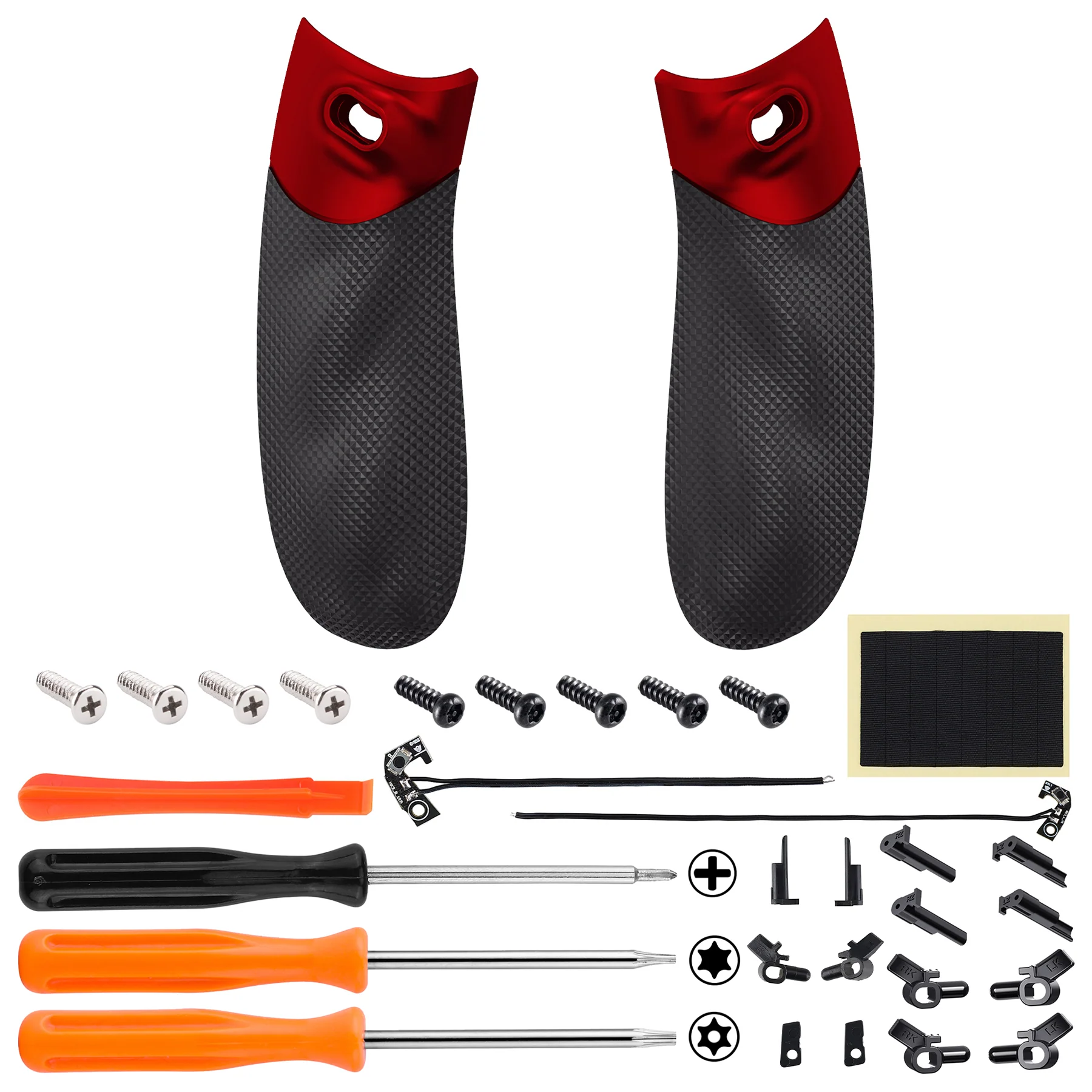 eXtremeRate FLEXOR Clicky Rubberized Side Rails Grips Trigger Stop Kit for Xbox Series X/S Controller & Xbox Core Controller - Scarlet Red - Image 2