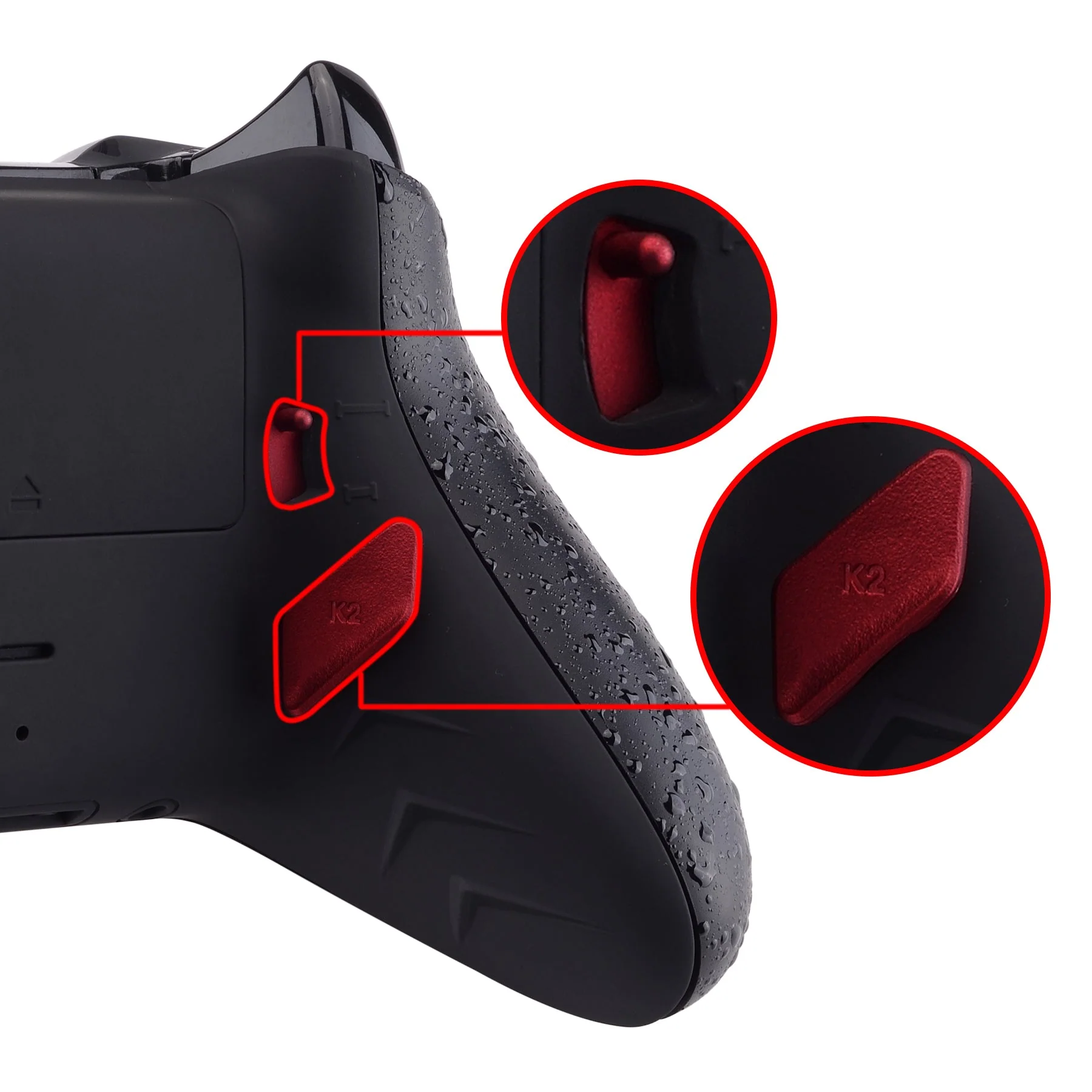 eXtremeRate Replacement Redesigned Back Buttons HK3 HK4 Trigger lock K1 K2 Paddles for eXtremeRate LOFTY Remap & Trigger Stop Kit, Compatible with Xbox One X & S Controller - Scarlet Red - Image 5