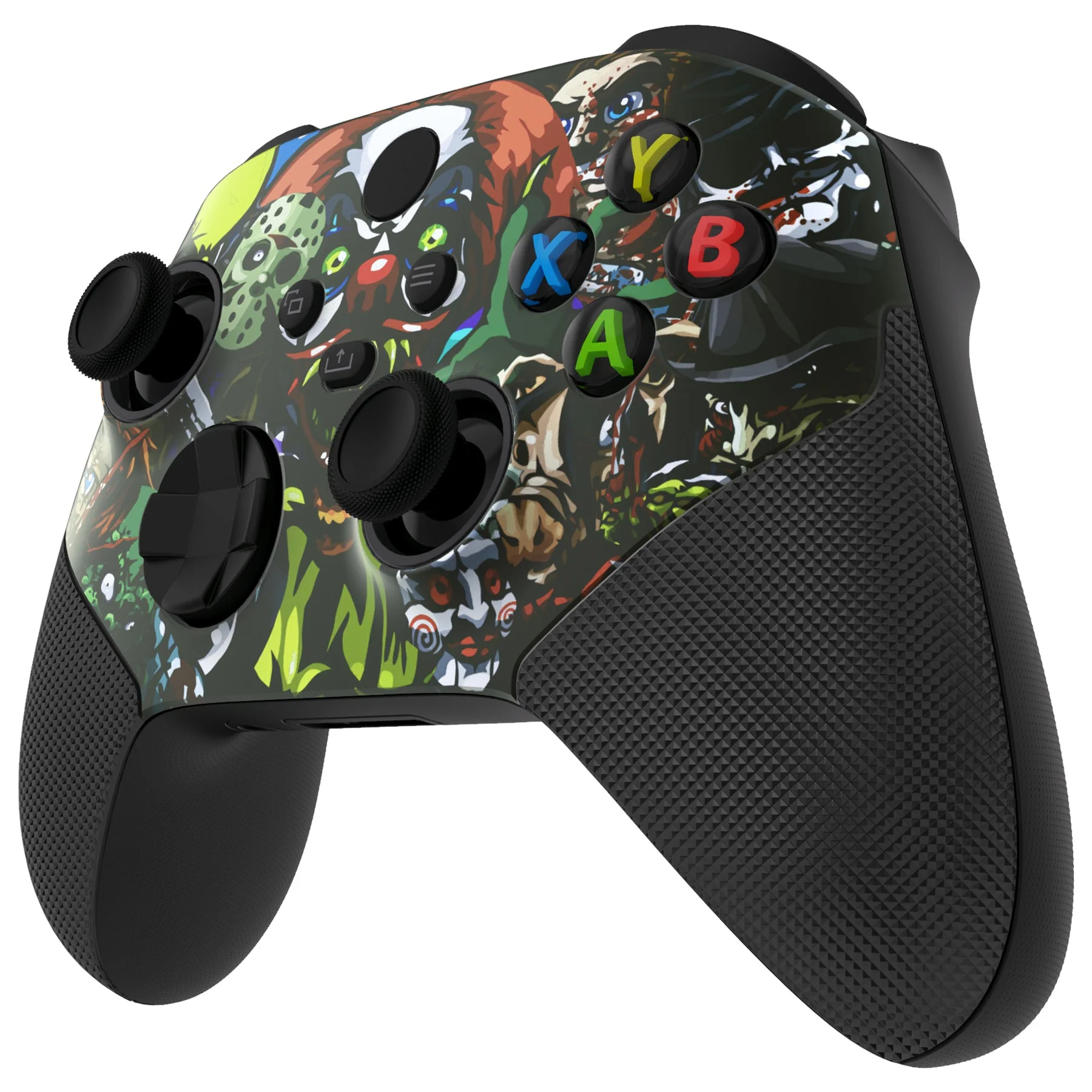eXtremeRate ASR Version Performance Rubberized Grip Front Housing Shell with Accent Rings for Xbox Series X & S Controller - Scary Party - Image 7