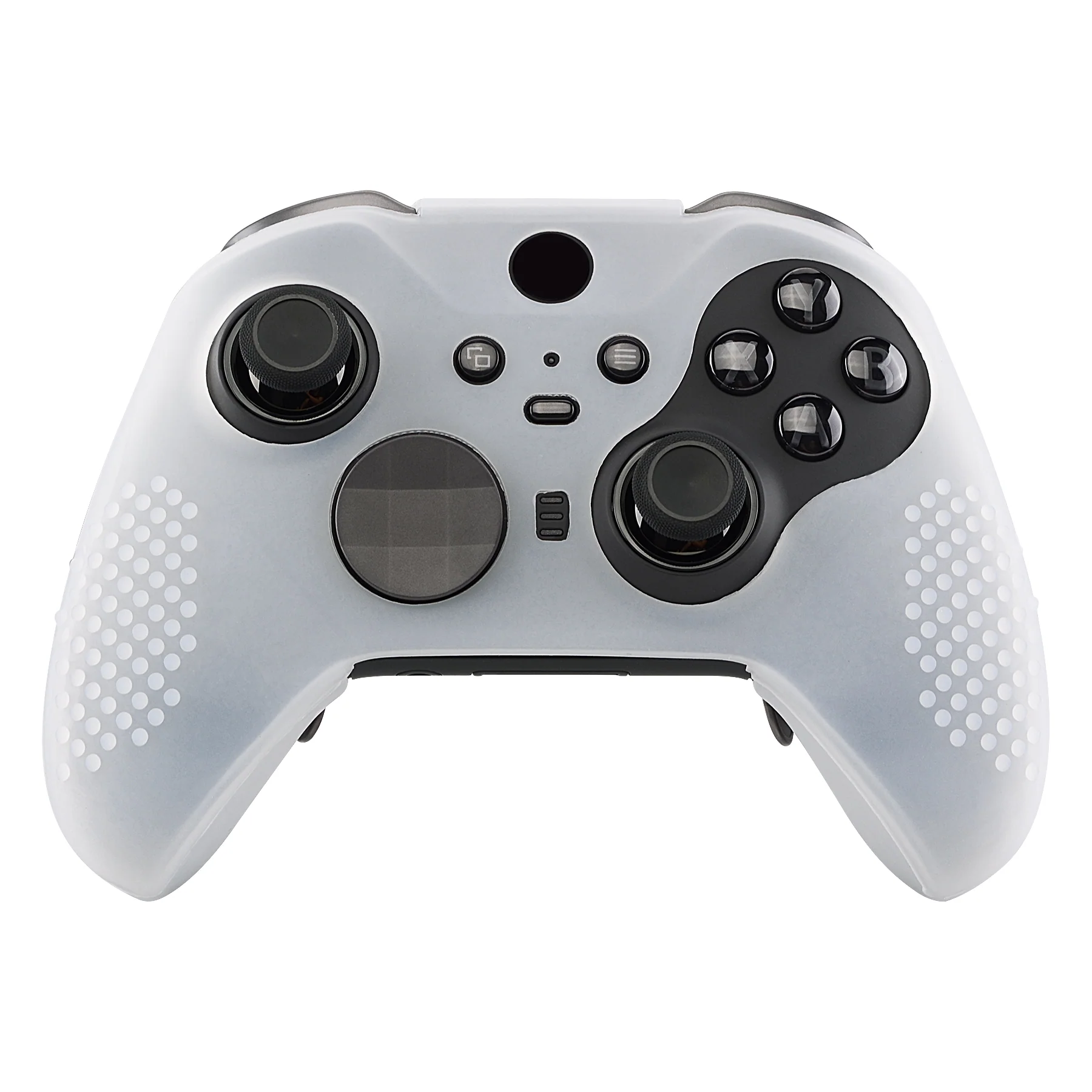 eXtremeRate PlayVital Protective Anti-Slip Silicone Case with Thumb Grips Caps for Xbox One Elite Series 2 & Elite 2 Core Controller - Semi-Transparent Clear - Image 4
