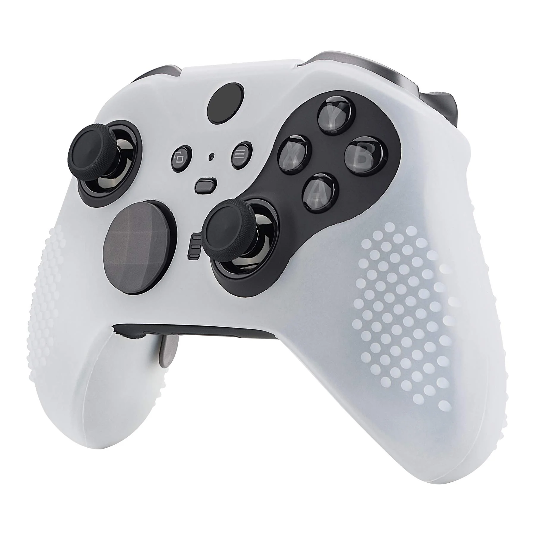 eXtremeRate PlayVital Protective Anti-Slip Silicone Case with Thumb Grips Caps for Xbox One Elite Series 2 & Elite 2 Core Controller - Semi-Transparent Clear - Image 5