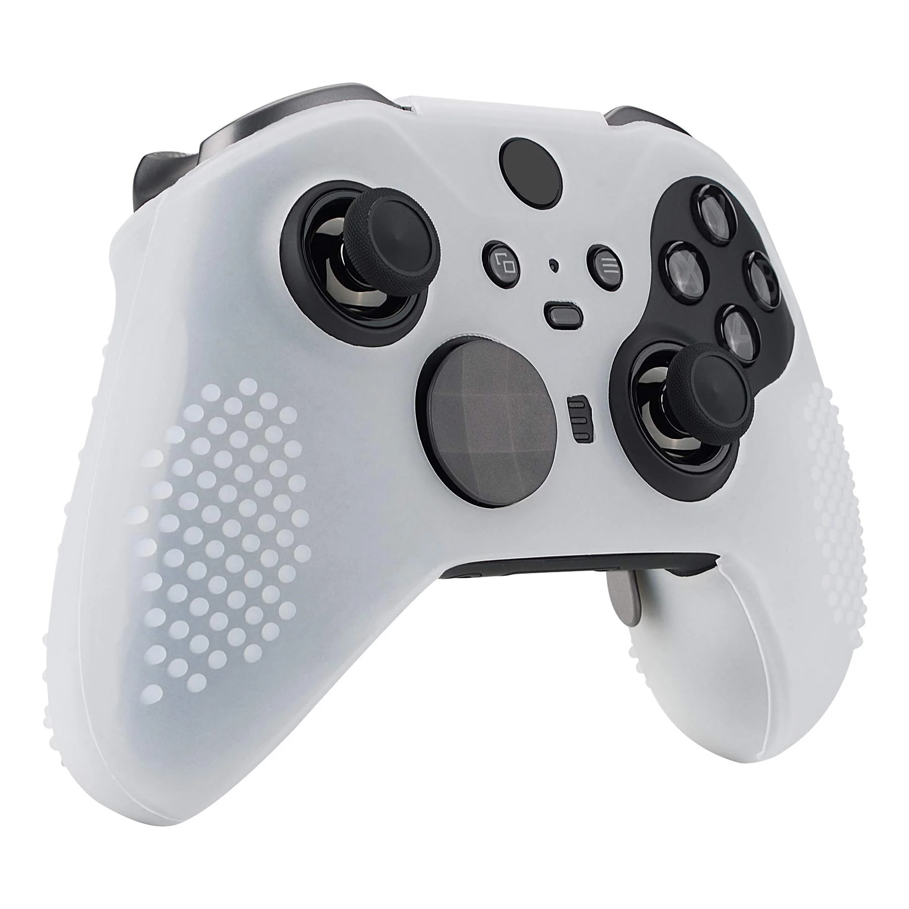 eXtremeRate PlayVital Protective Anti-Slip Silicone Case with Thumb Grips Caps for Xbox One Elite Series 2 & Elite 2 Core Controller - Semi-Transparent Clear - Image 6