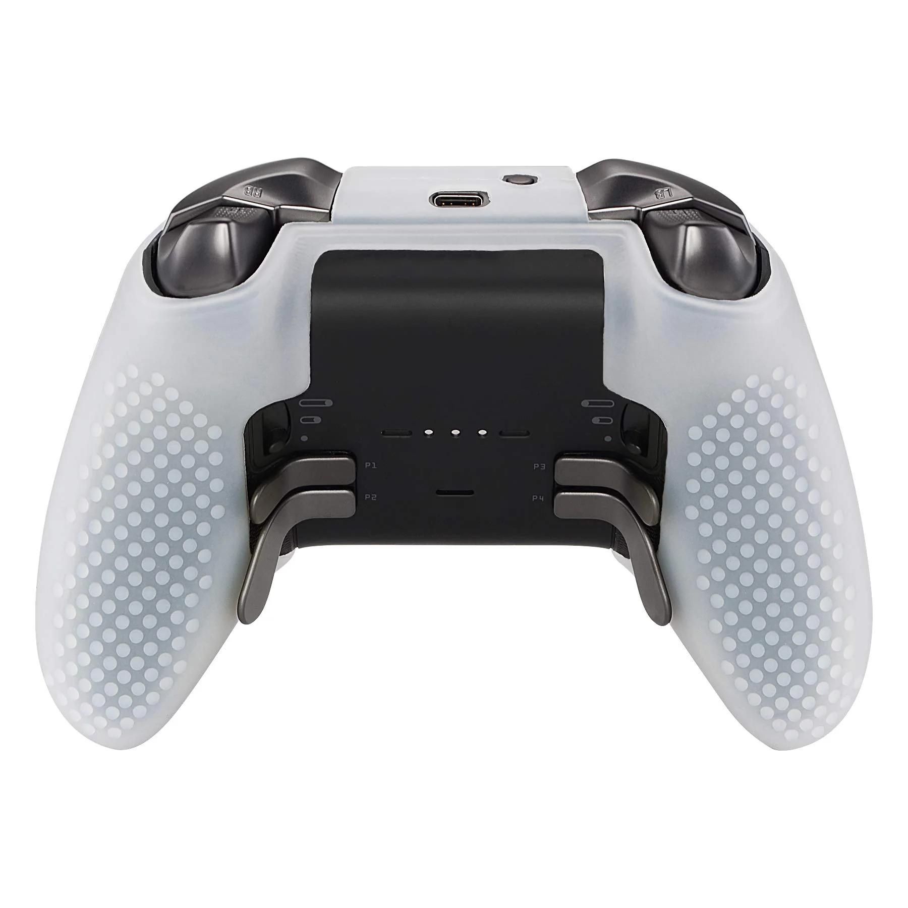 eXtremeRate PlayVital Protective Anti-Slip Silicone Case with Thumb Grips Caps for Xbox One Elite Series 2 & Elite 2 Core Controller - Semi-Transparent Clear - Image 7