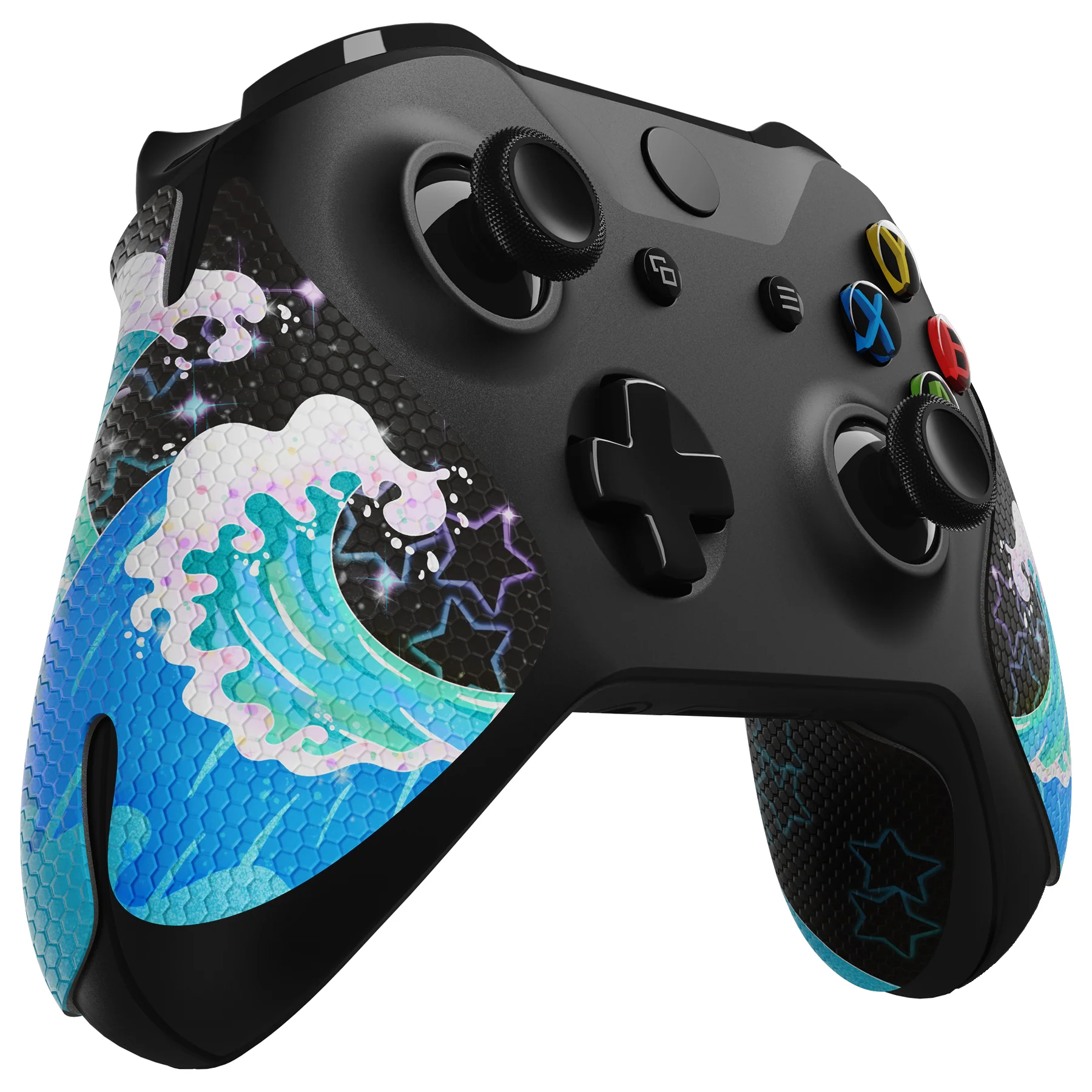 eXtremeRate Anti-Skid Sweat-Absorbent Textured Handle Grips for Xbox One & Xbox One X/S Controller - Shimmering Waves - Image 5