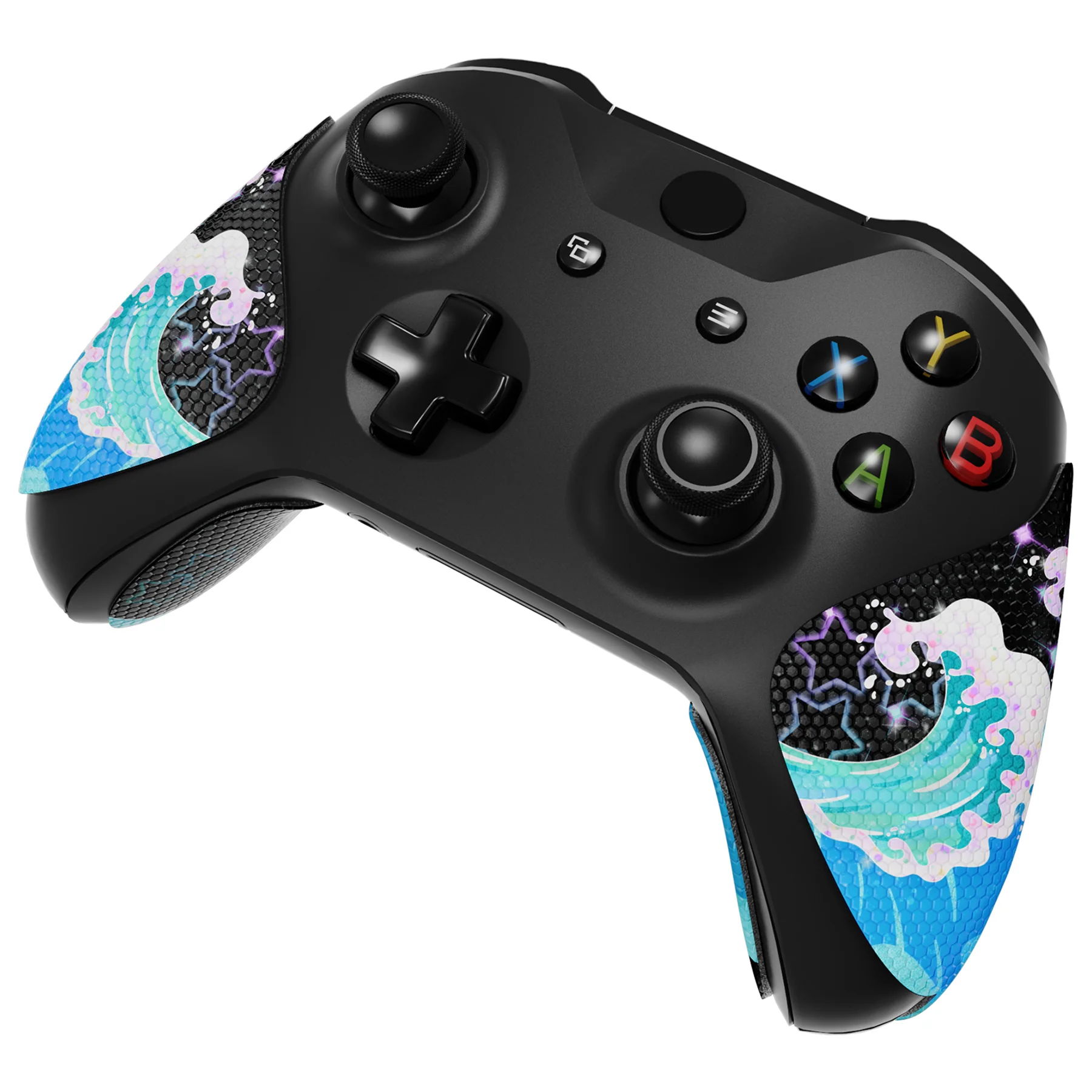 eXtremeRate Anti-Skid Sweat-Absorbent Textured Handle Grips for Xbox One & Xbox One X/S Controller - Shimmering Waves - Image 7