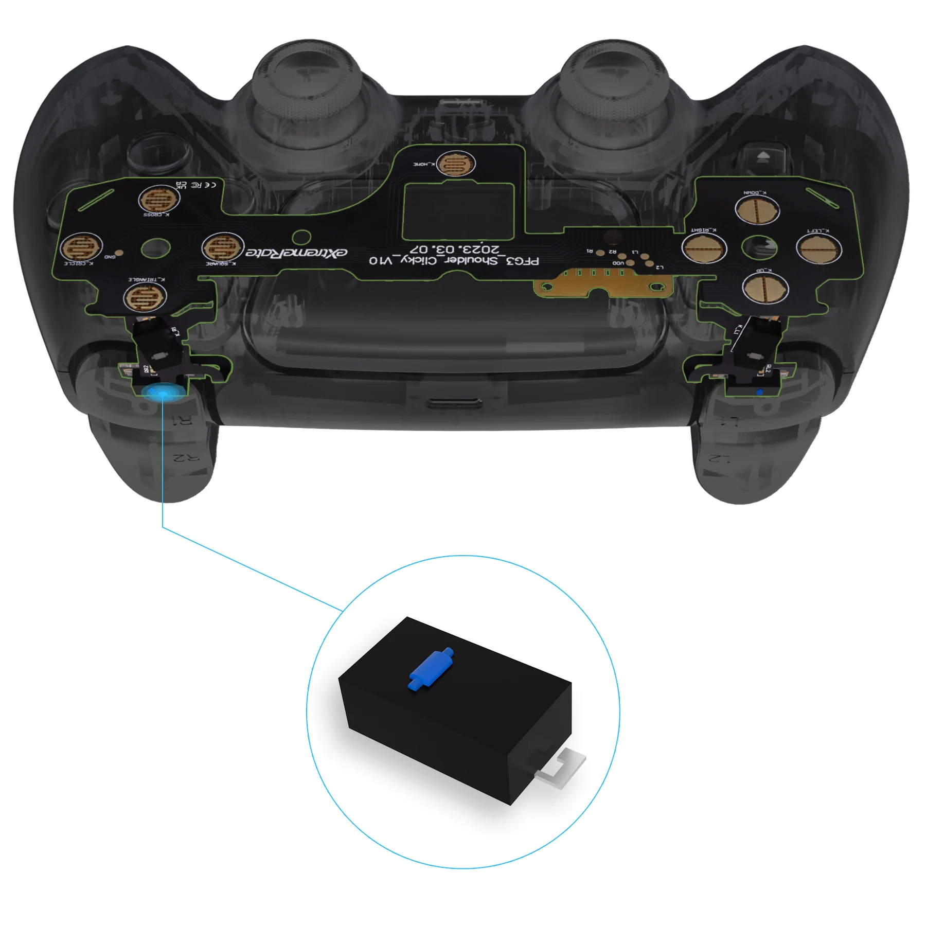 eXtremeRate Shoulder Buttons Micro Switch - Light Version Clicky Hair Trigger Kit for PS5 Controller BDM-030 - Image 5