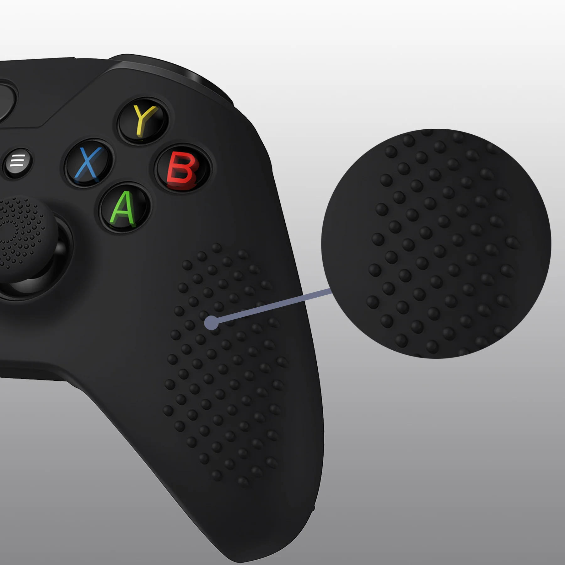 eXtremeRate PlayVital Protective Anti-Slip Silicone Case with Thumb Grips Caps for Xbox One X & S Controller - Black - Image 14