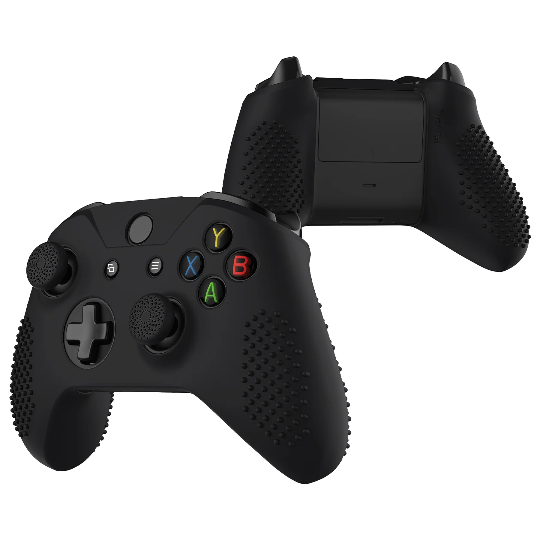 eXtremeRate PlayVital Protective Anti-Slip Silicone Case with Thumb Grips Caps for Xbox One X & S Controller - Black - Image 2
