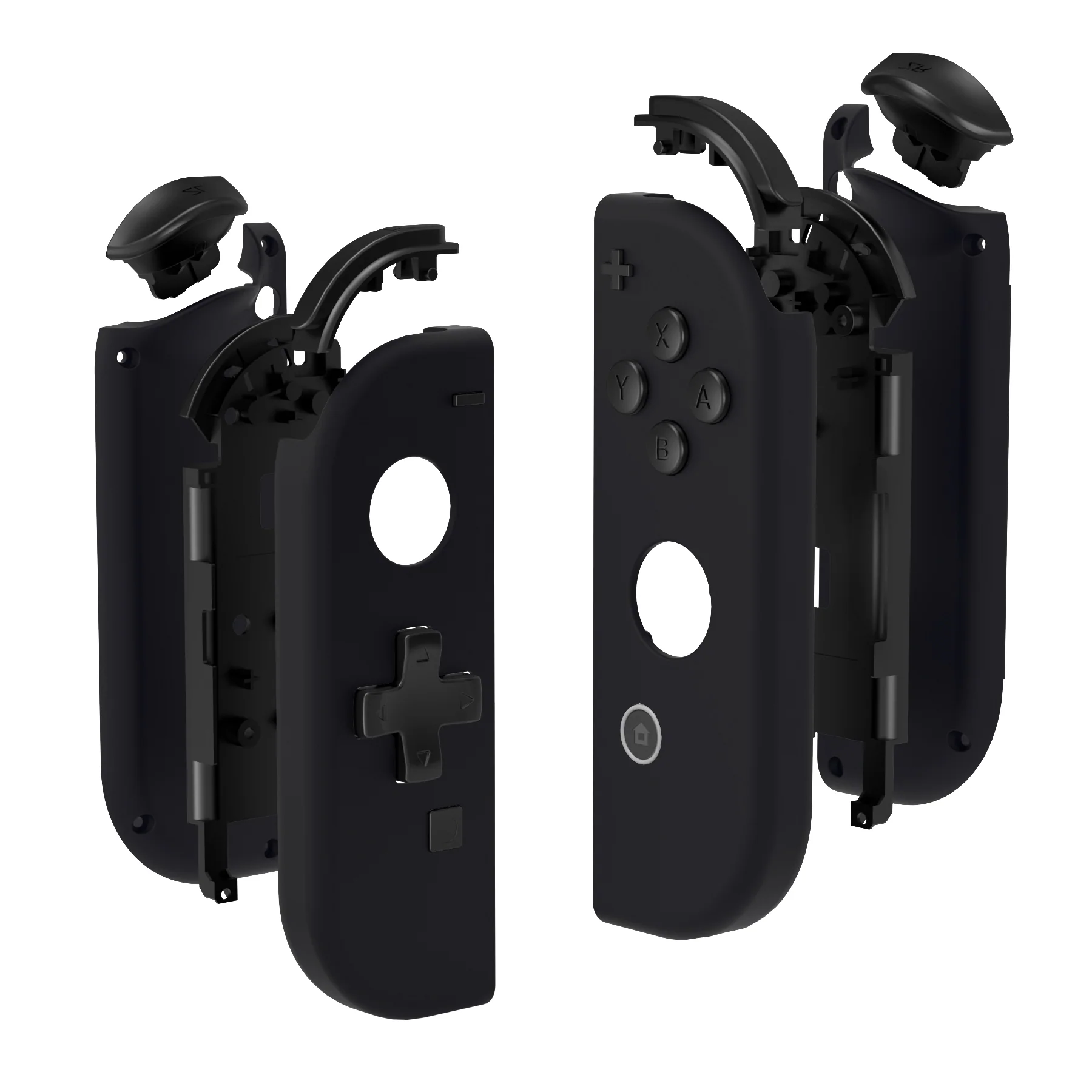 eXtremeRate Dpad Version Replacement Full Set Shell Case with Buttons for Joycon of NS Switch - Black - Image 11