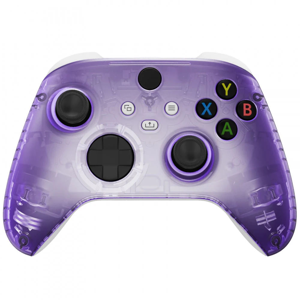 eXtremeRate Replacement Front Housing Shells with Side Rails Panels for Xbox Series X & S Controller - Clear Atomic Purple - Image 4
