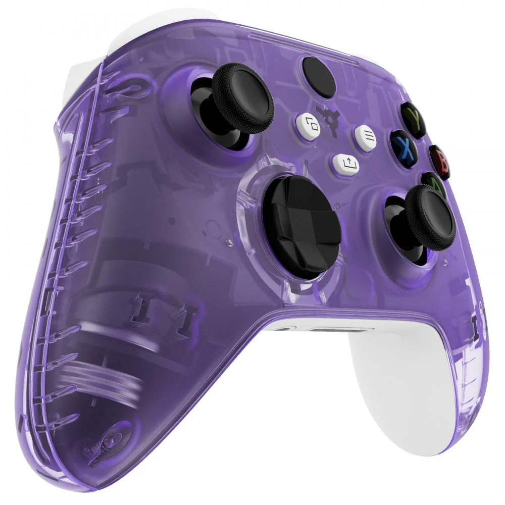 eXtremeRate Replacement Front Housing Shells with Side Rails Panels for Xbox Series X & S Controller - Clear Atomic Purple - Image 5