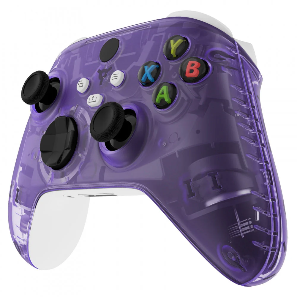 eXtremeRate Replacement Front Housing Shells with Side Rails Panels for Xbox Series X & S Controller - Clear Atomic Purple - Image 6