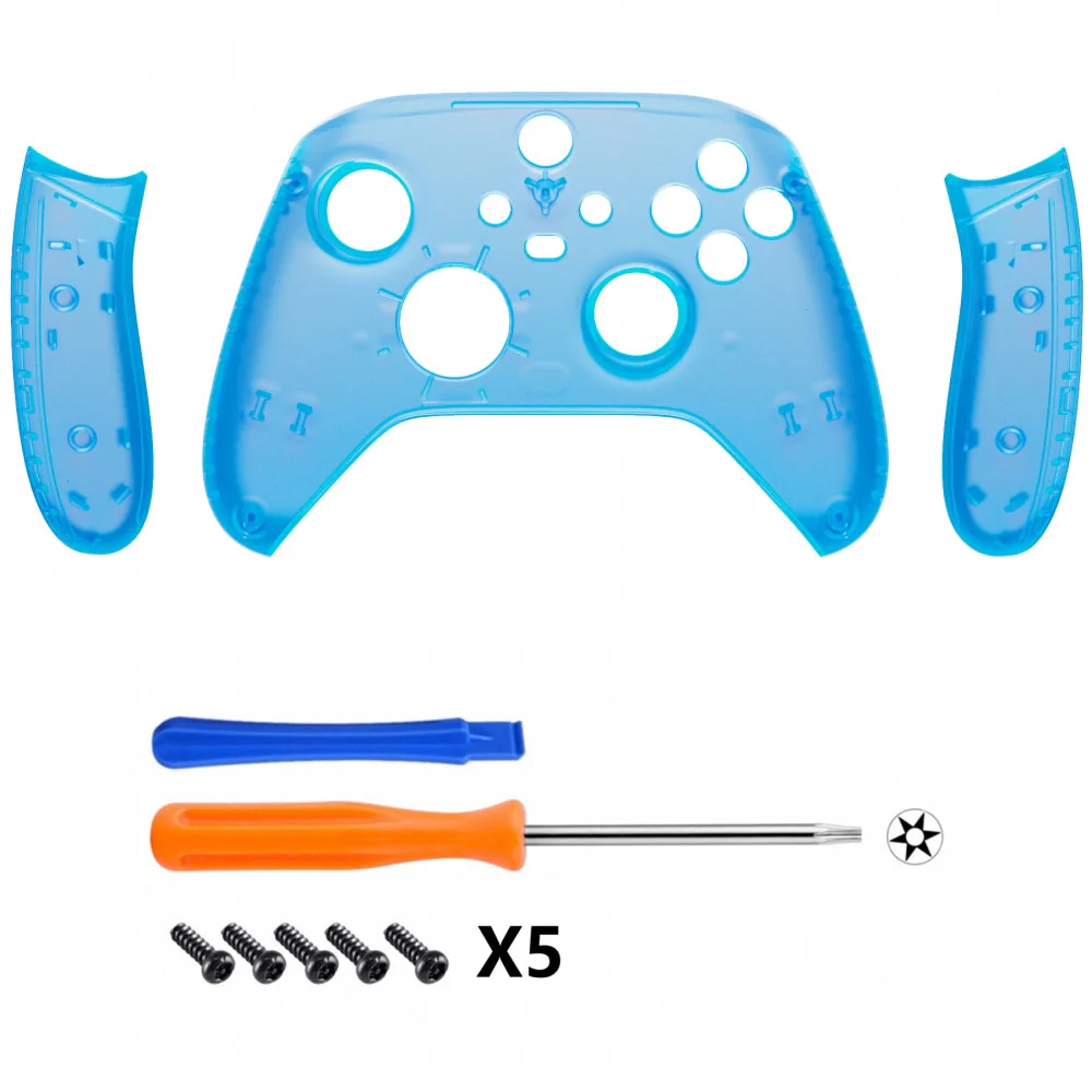eXtremeRate Replacement Front Housing Shells with Side Rails Panels for Xbox Series X & S Controller - Clear Blue - Image 2