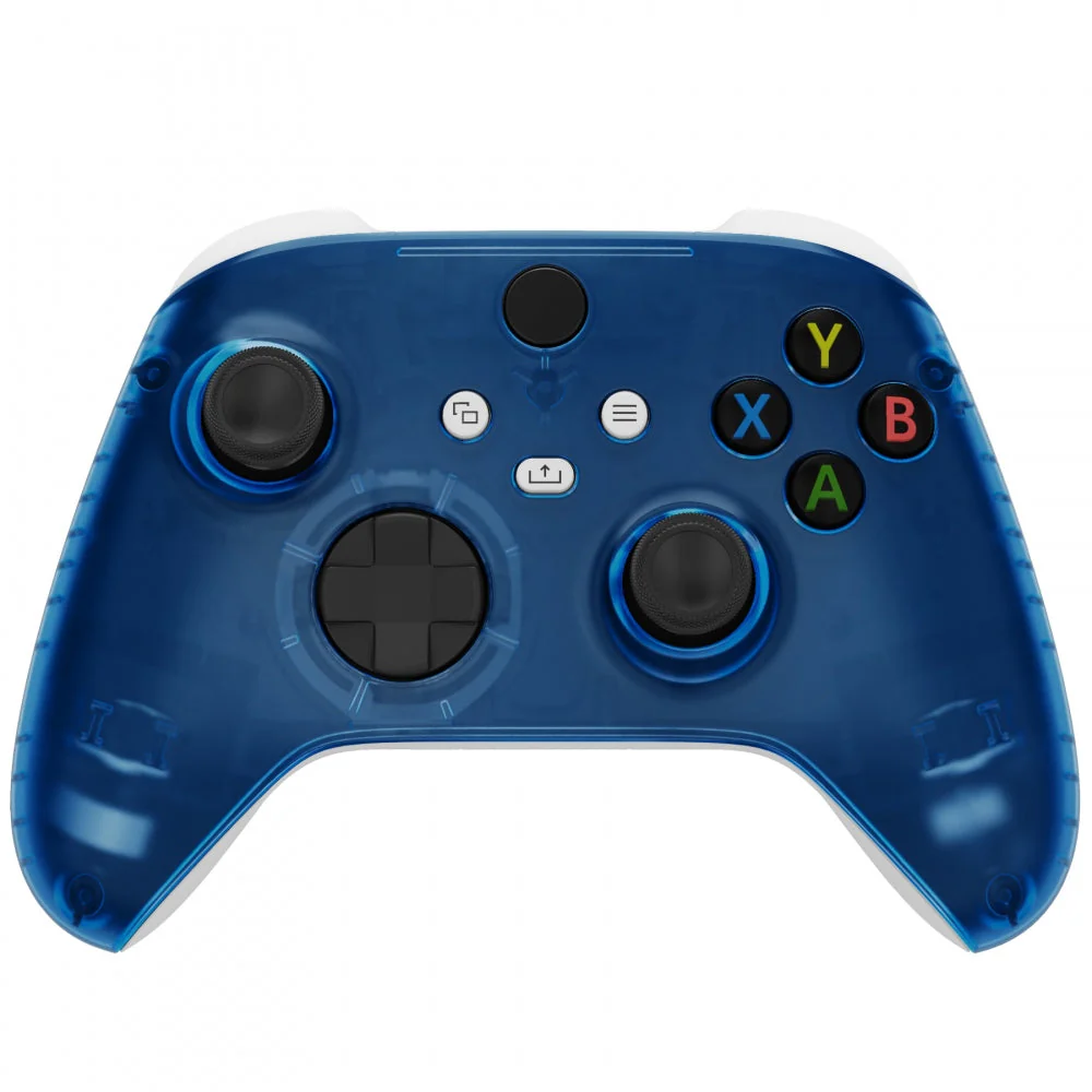eXtremeRate Replacement Front Housing Shells with Side Rails Panels for Xbox Series X & S Controller - Clear Blue - Image 4