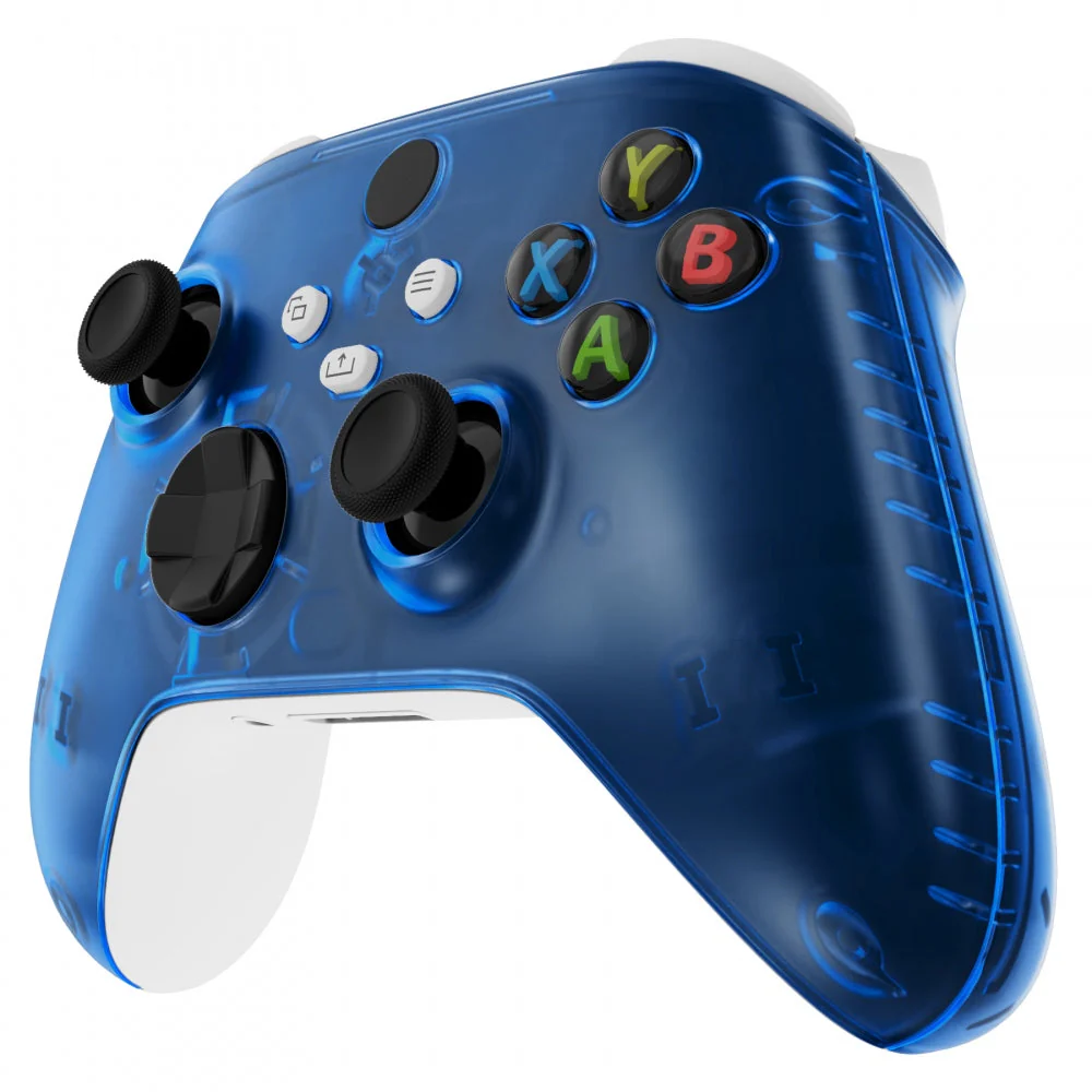 eXtremeRate Replacement Front Housing Shells with Side Rails Panels for Xbox Series X & S Controller - Clear Blue - Image 6