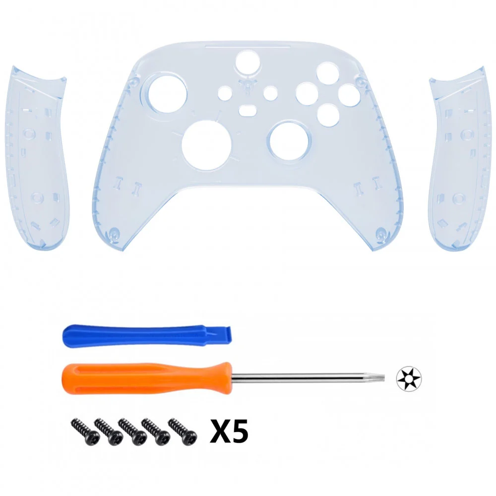 eXtremeRate Replacement Front Housing Shells with Side Rails Panels for Xbox Series X & S Controller - Clear Glacier Blue - Image 2