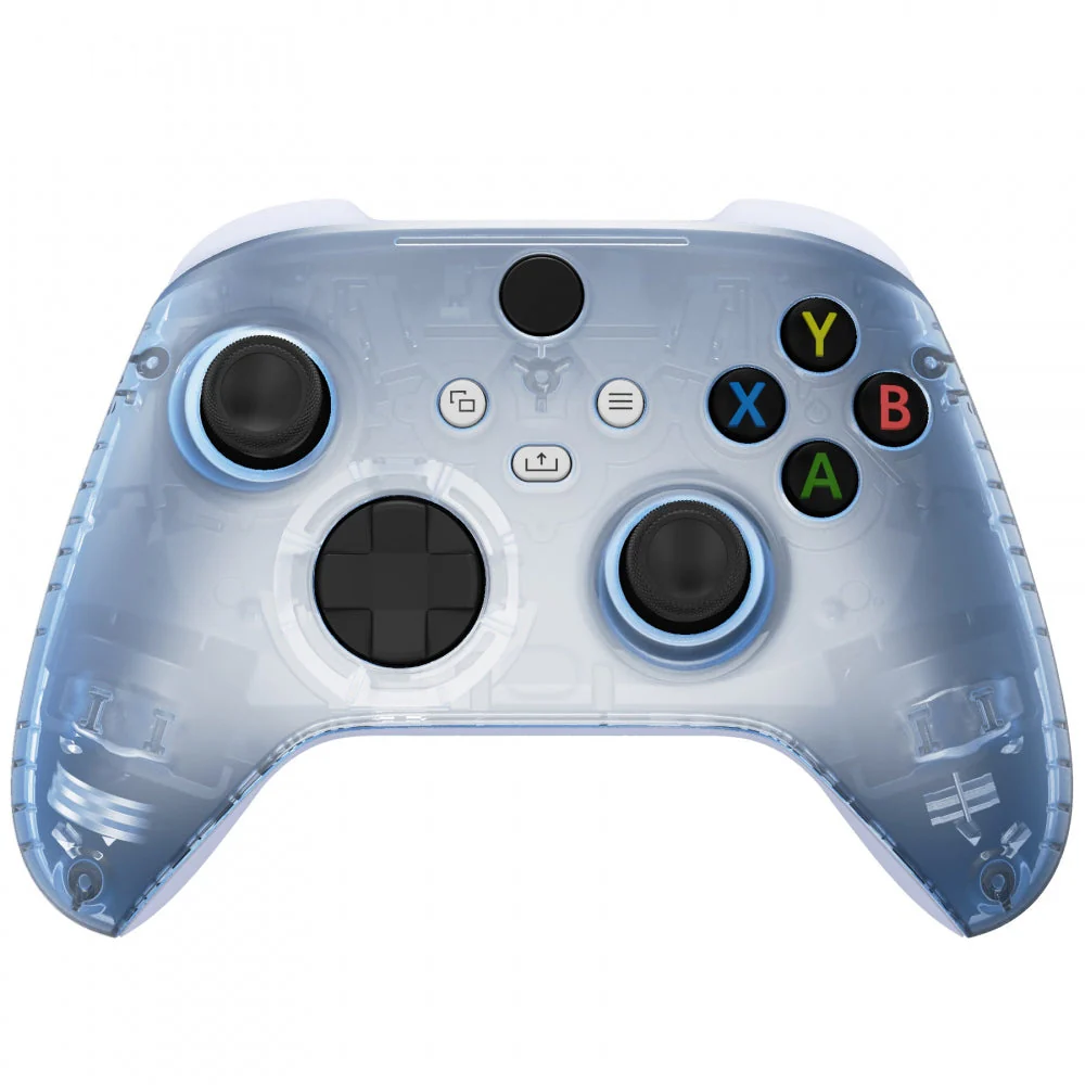 eXtremeRate Replacement Front Housing Shells with Side Rails Panels for Xbox Series X & S Controller - Clear Glacier Blue - Image 4