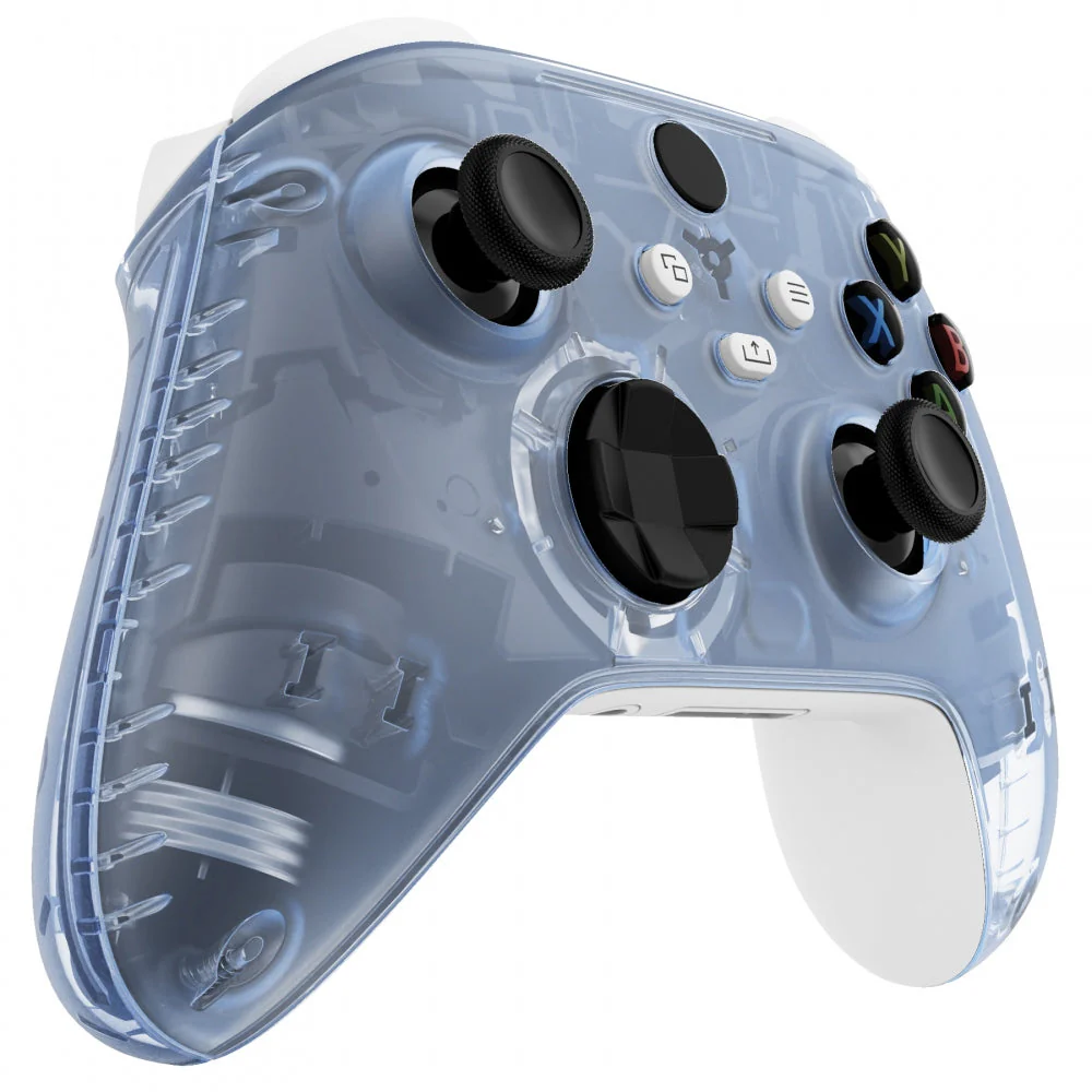 eXtremeRate Replacement Front Housing Shells with Side Rails Panels for Xbox Series X & S Controller - Clear Glacier Blue - Image 5