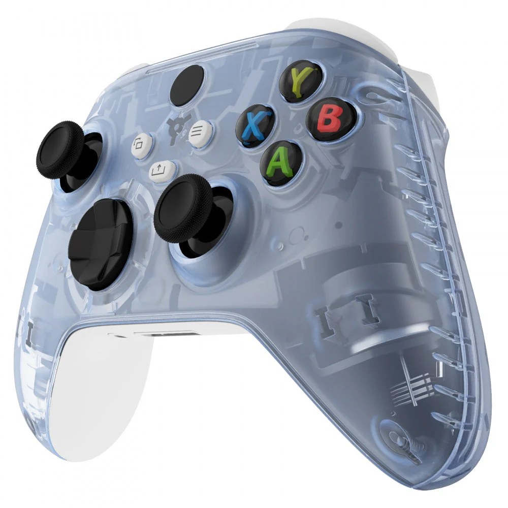eXtremeRate Replacement Front Housing Shells with Side Rails Panels for Xbox Series X & S Controller - Clear Glacier Blue - Image 6
