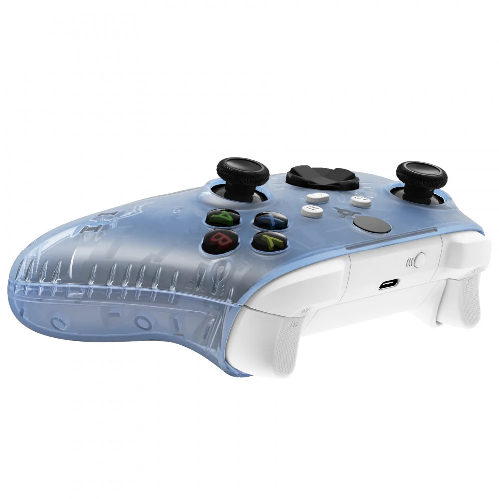 eXtremeRate Replacement Front Housing Shells with Side Rails Panels for Xbox Series X & S Controller - Clear Glacier Blue - Image 8