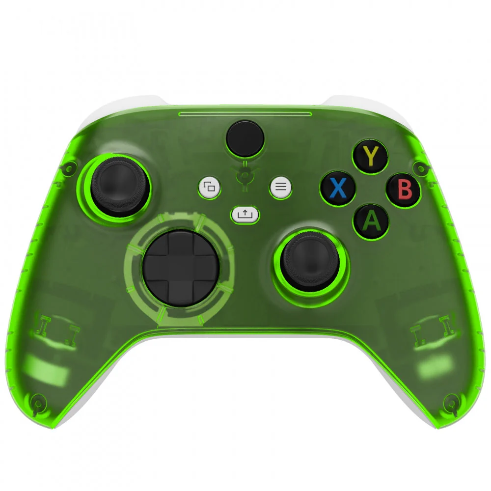 eXtremeRate Replacement Front Housing Shells with Side Rails Panels for Xbox Series X & S Controller - Clear Green - Image 4