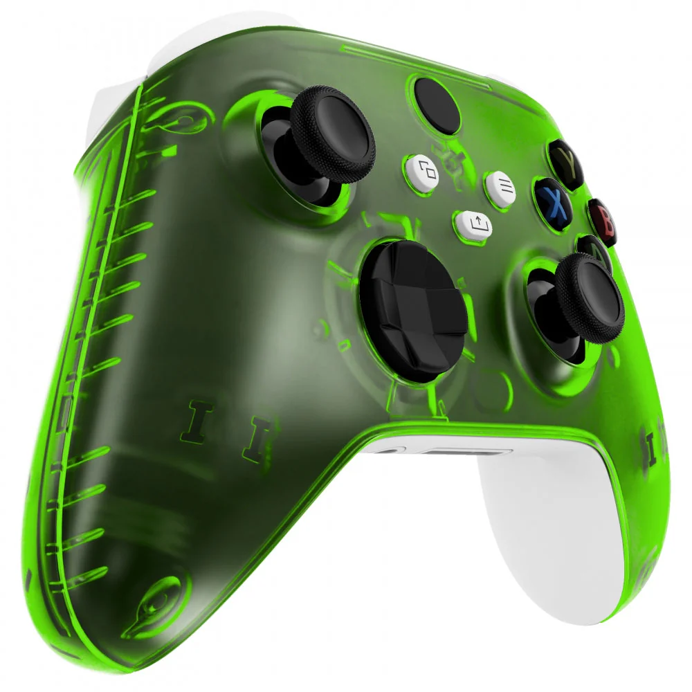 eXtremeRate Replacement Front Housing Shells with Side Rails Panels for Xbox Series X & S Controller - Clear Green - Image 5